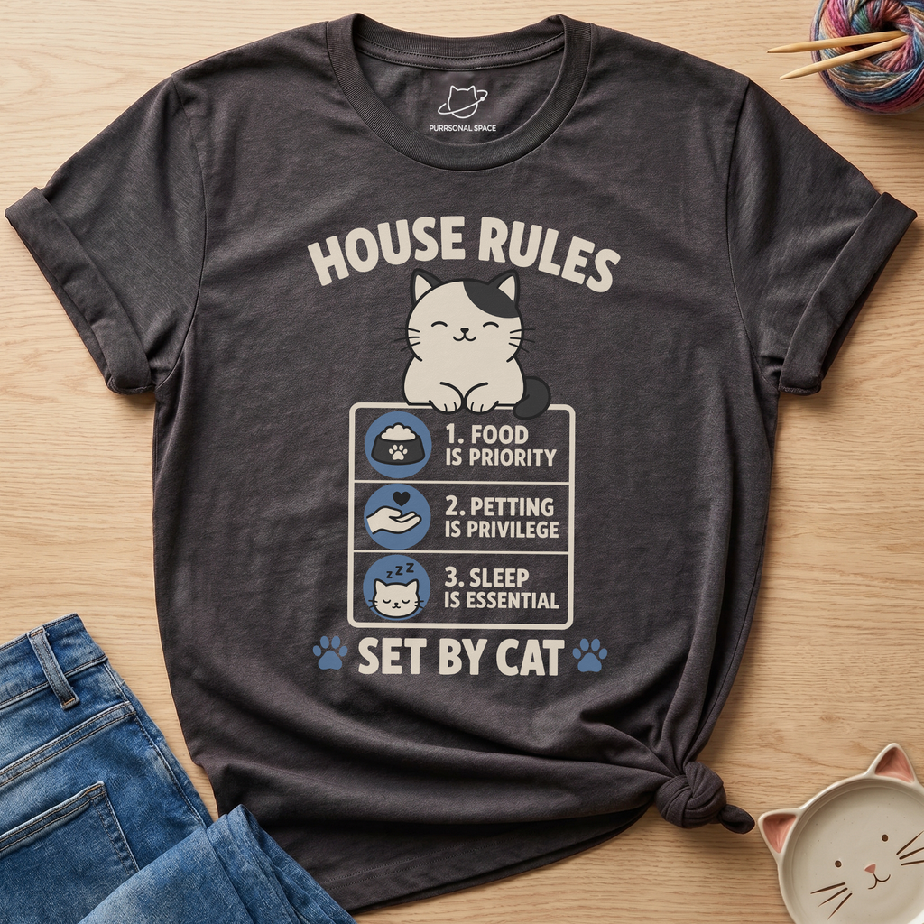 House Rules Set by Cat T-Shirt