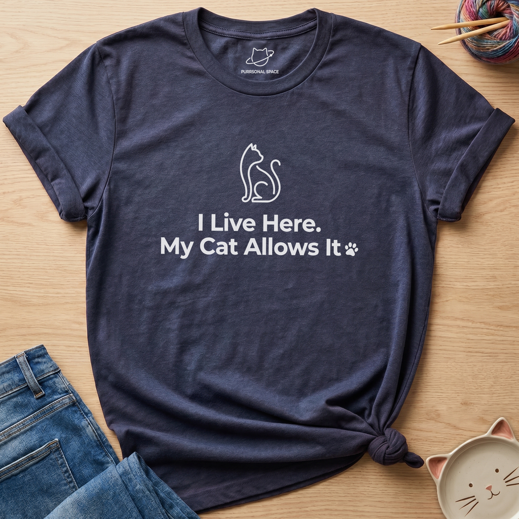 I Live Here My Cat Allows It T-Shirt