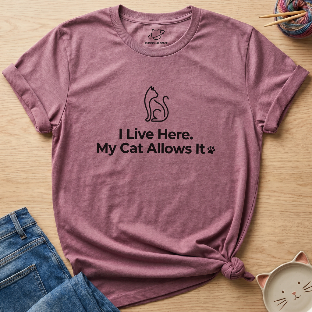 I Live Here My Cat Allows It T-Shirt