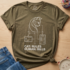 Cat: Rules Human: Bills T-Shirt