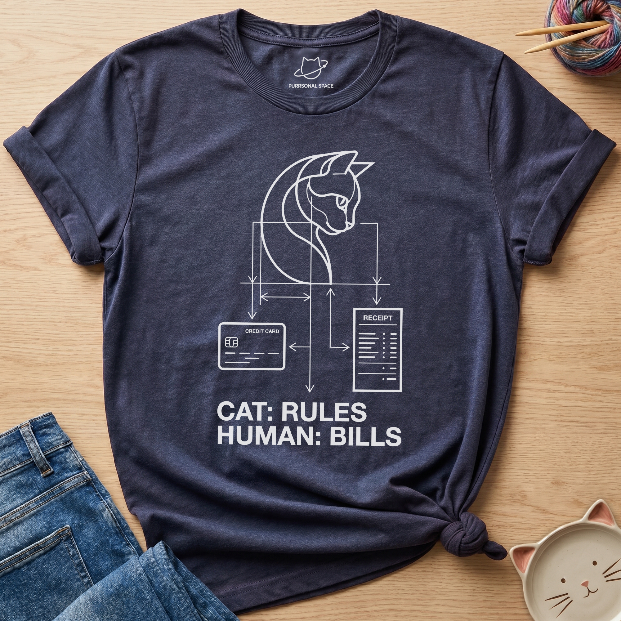 Cat: Rules Human: Bills T-Shirt