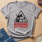 Warning Cat Present T-Shirt