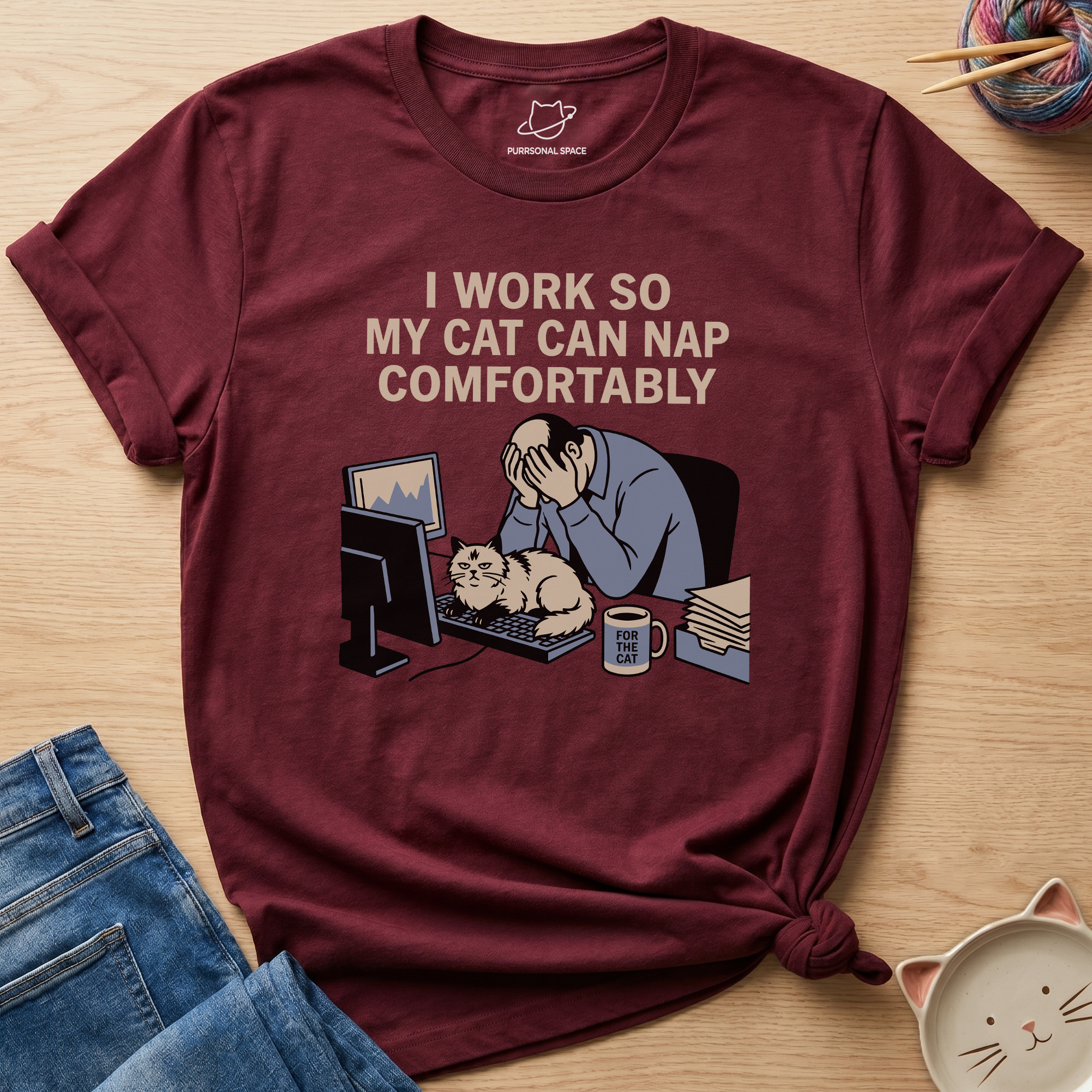 Cat Can Nap Comfortably T-Shirt