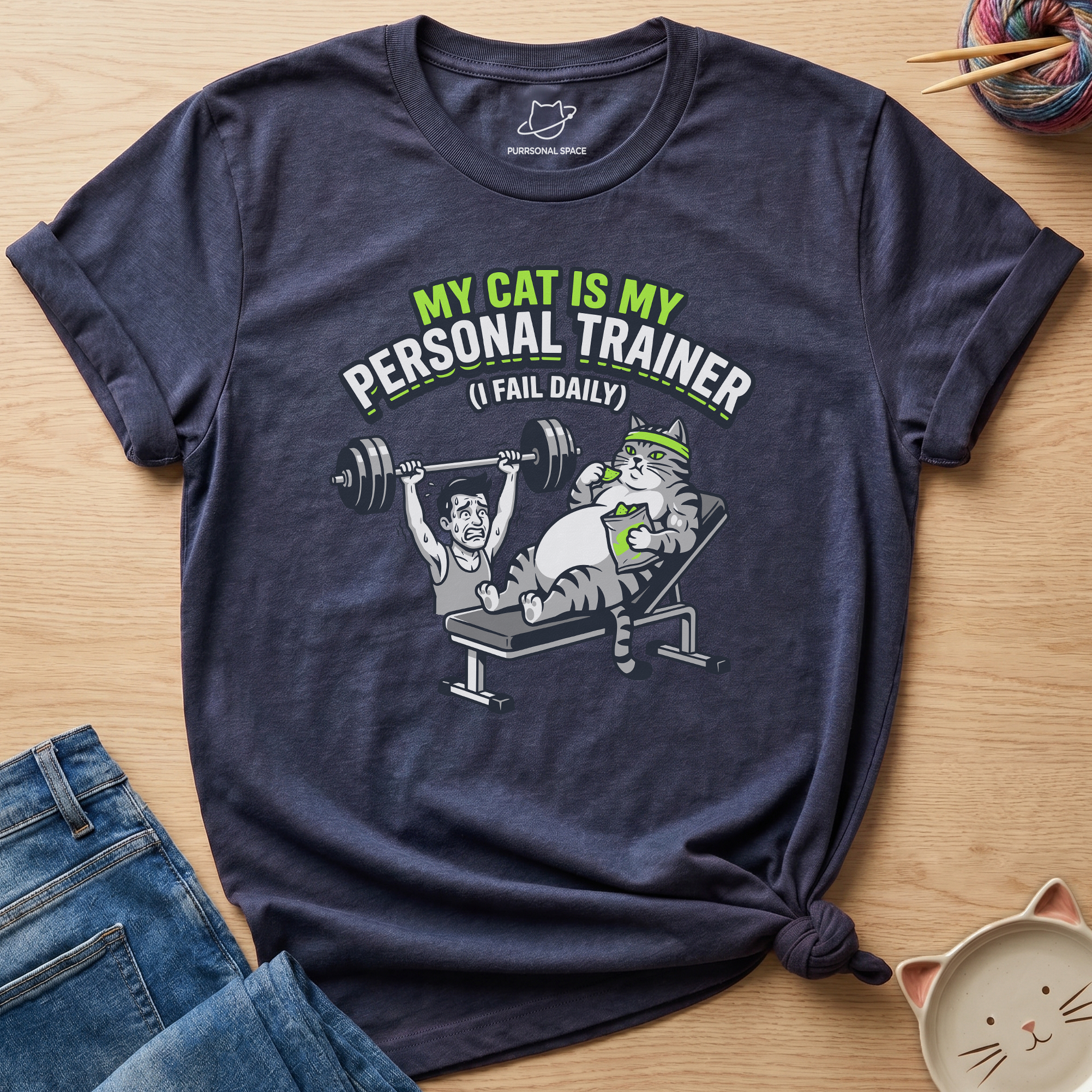 Cat Is My Personal Trainer T-Shirt