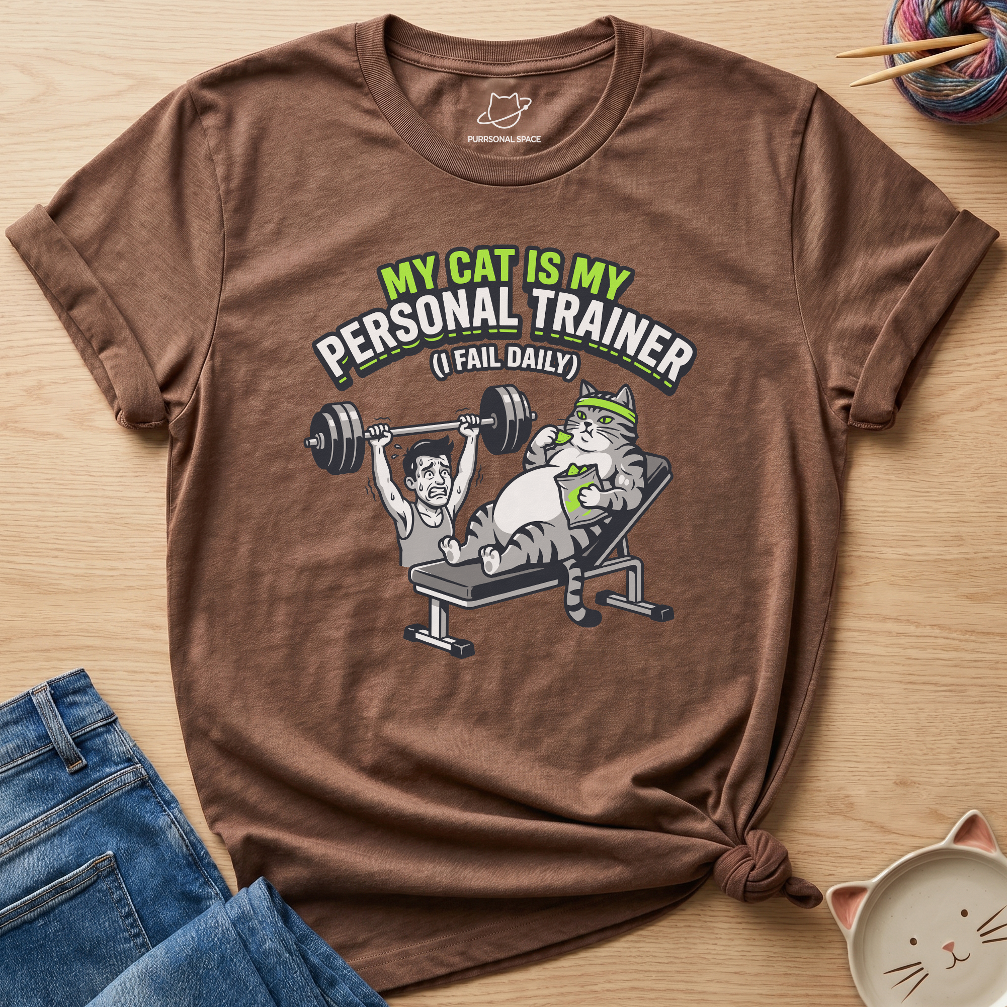 Cat Is My Personal Trainer T-Shirt