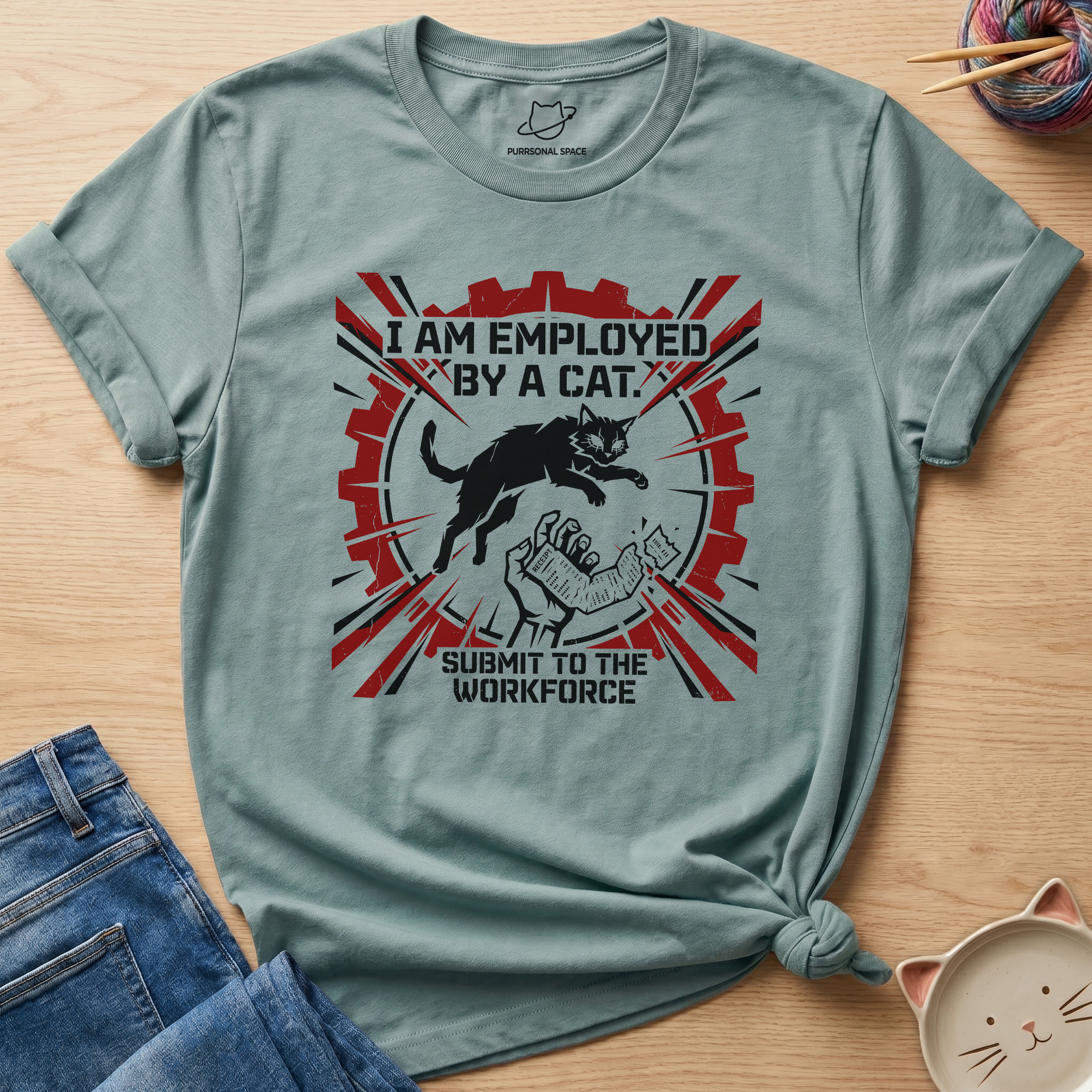 Employed By A Cat T-Shirt