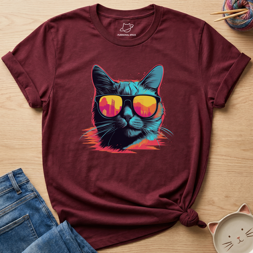 Cat 90s Sunglasses T-Shirt