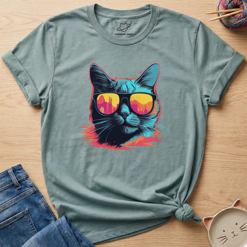 Cat 90s Sunglasses T-Shirt