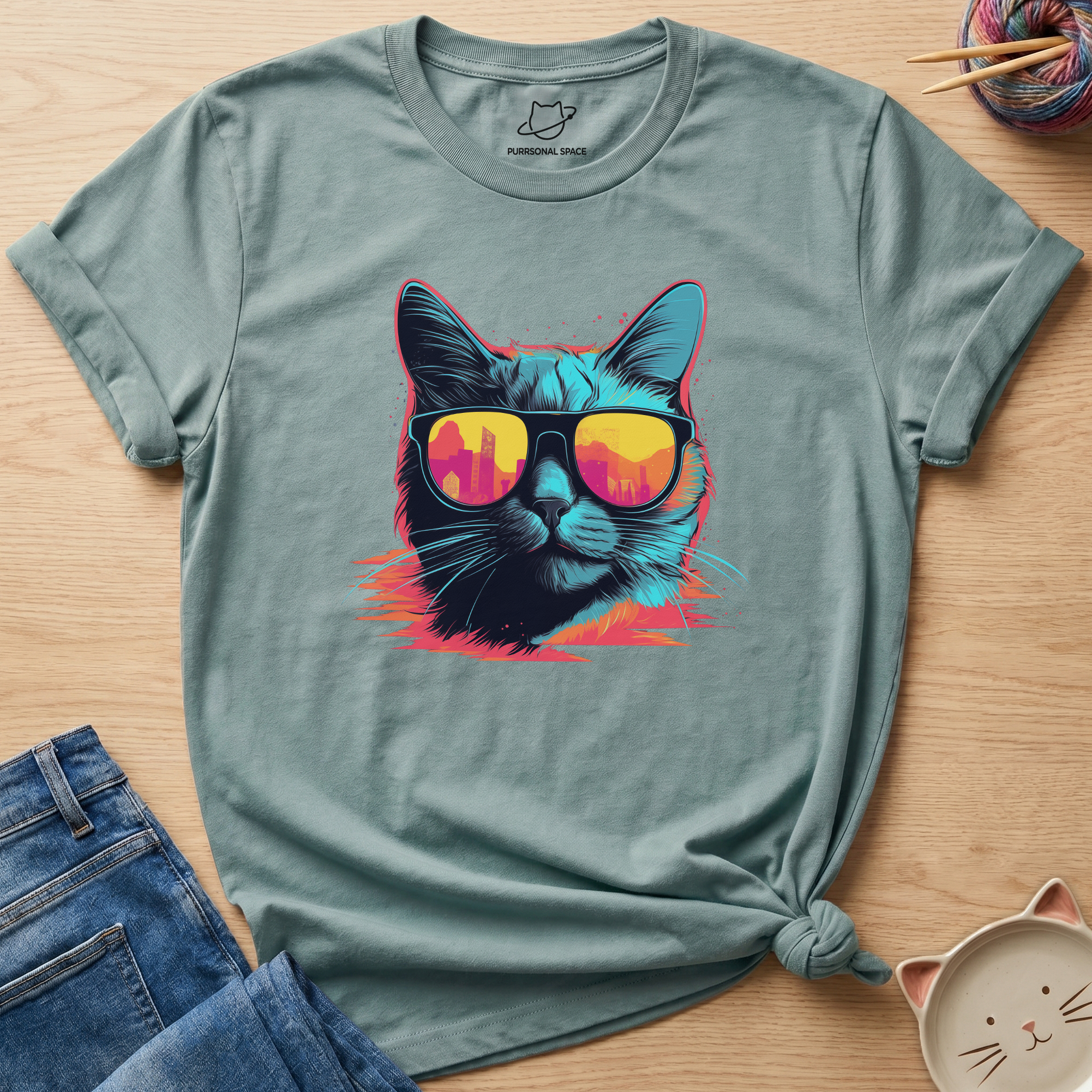 Cat 90s Sunglasses T-Shirt