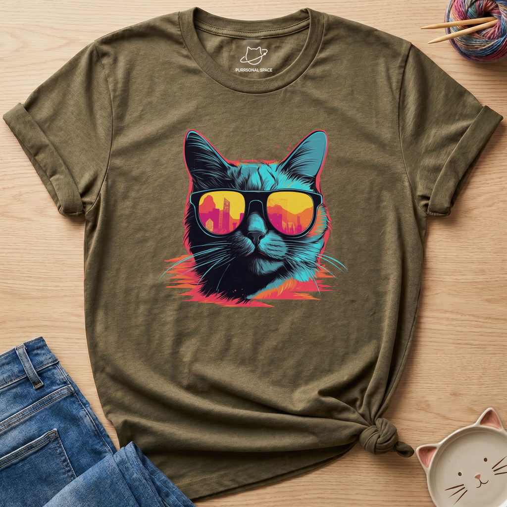 Cat 90s Sunglasses T-Shirt
