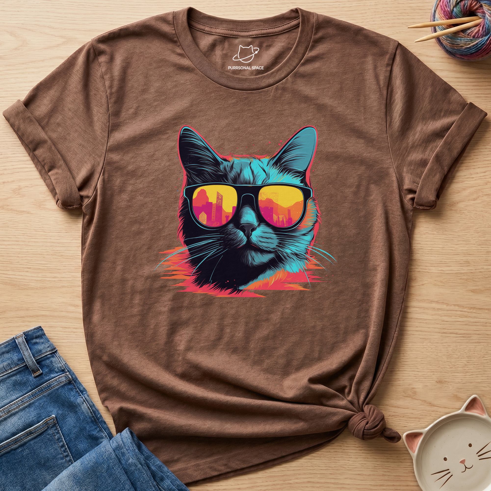 Cat 90s Sunglasses T-Shirt