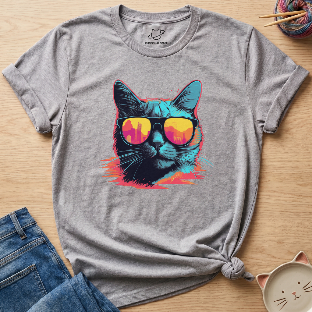 Cat 90s Sunglasses T-Shirt