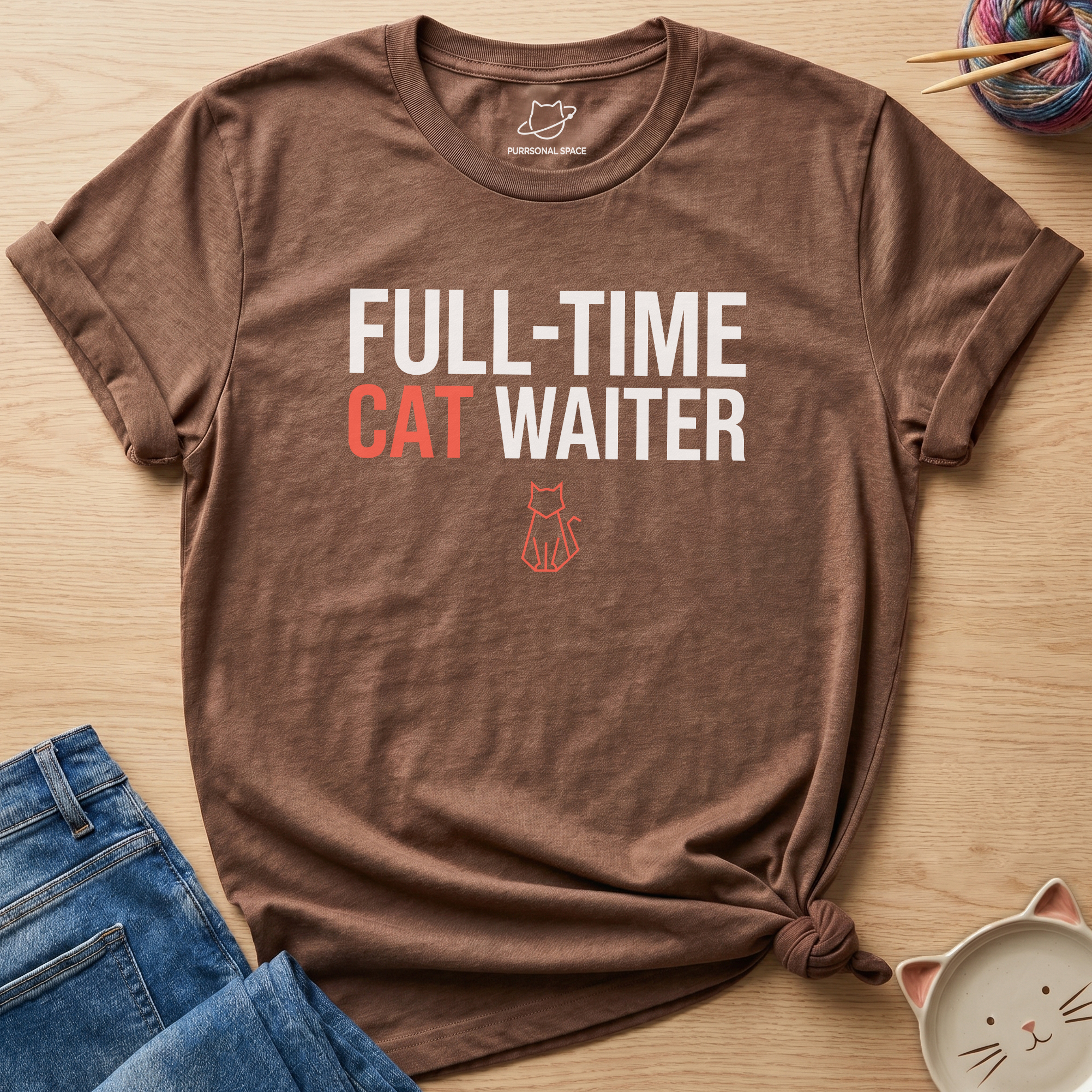 Full-Time Cat Waiter T-Shirt