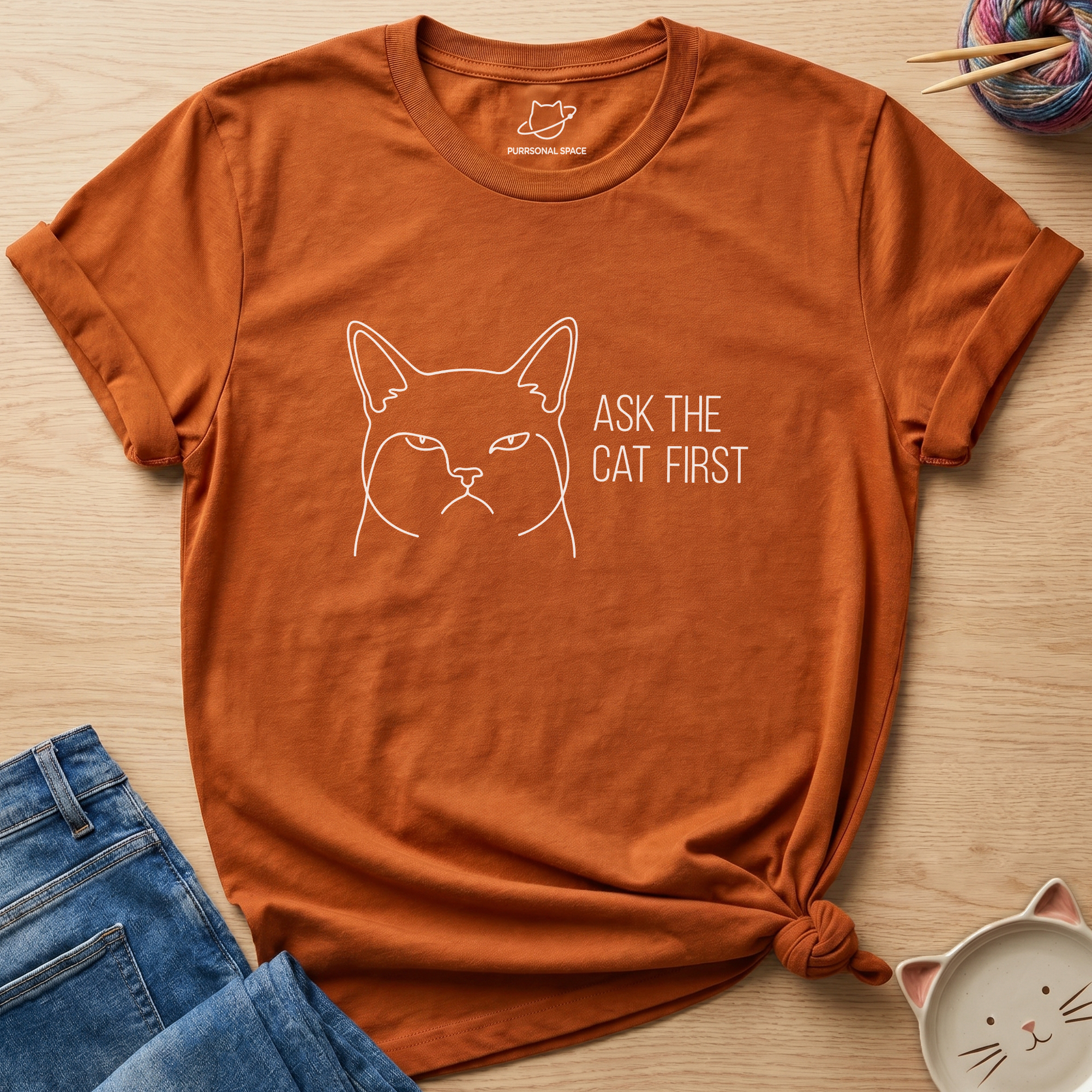 Ask The Cat First T-Shirt