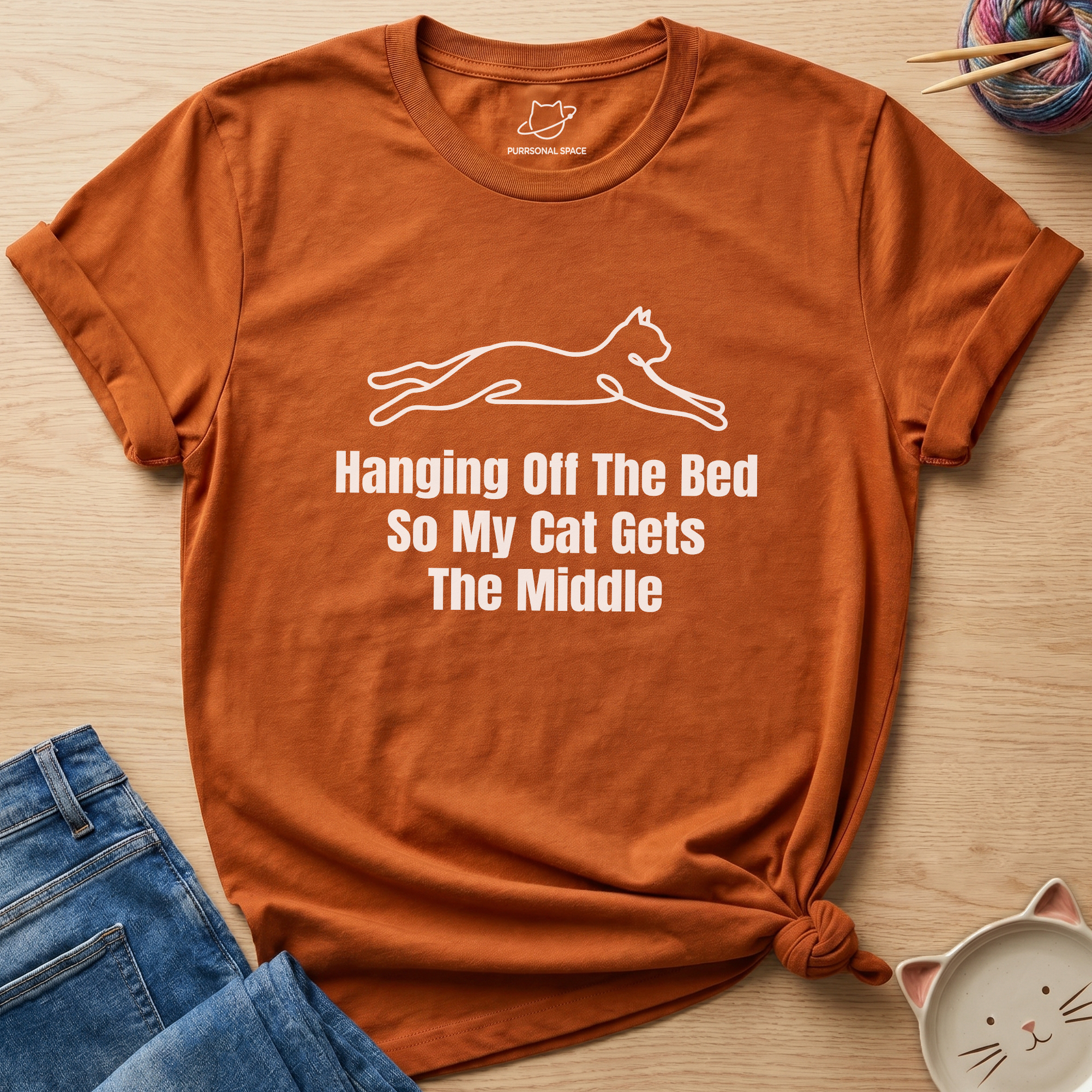Hanging Off The Bed T-Shirt