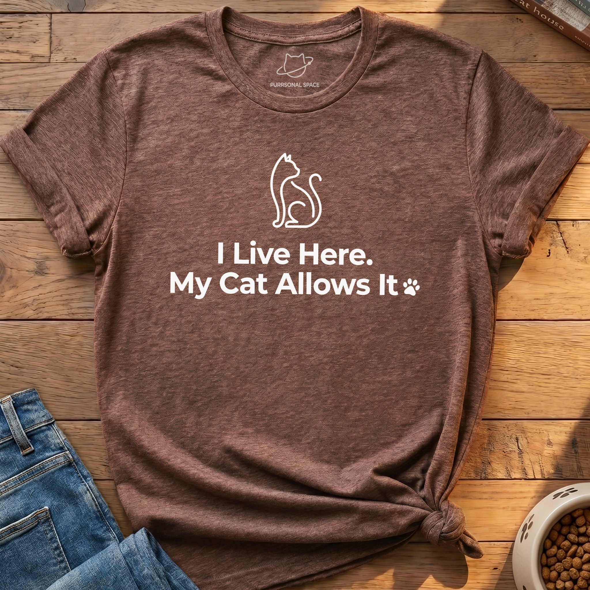 I Live Here My Cat Allows It T-Shirt