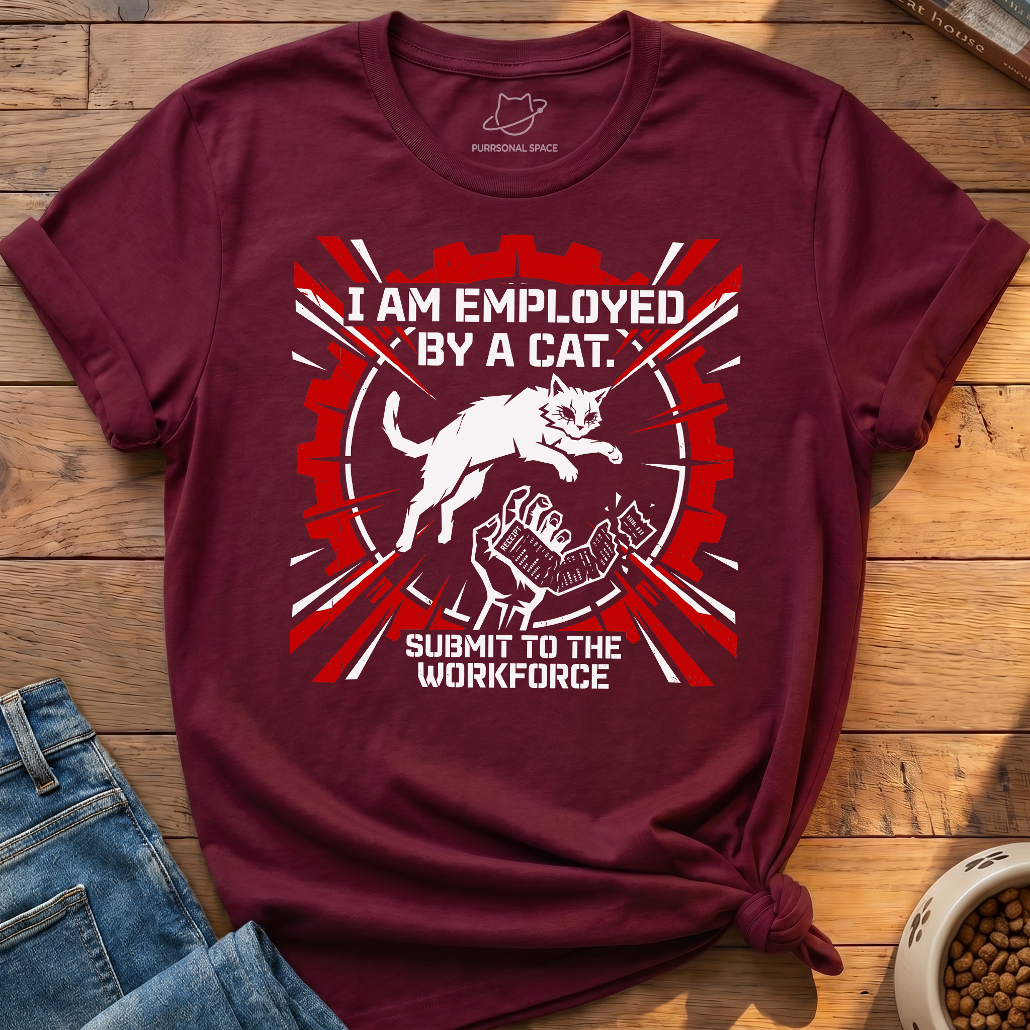 Employed By A Cat T-Shirt