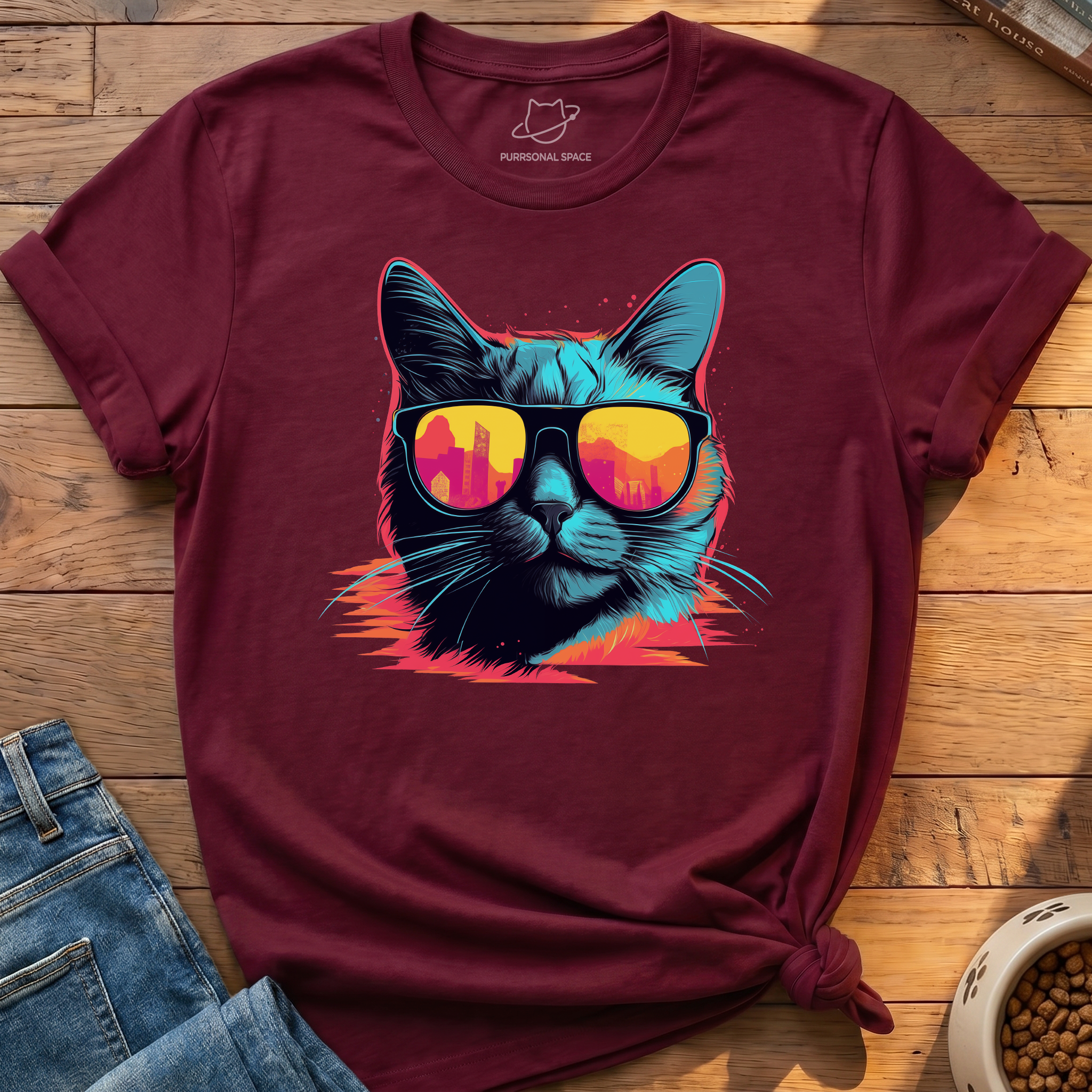Cat 90s Sunglasses T-Shirt