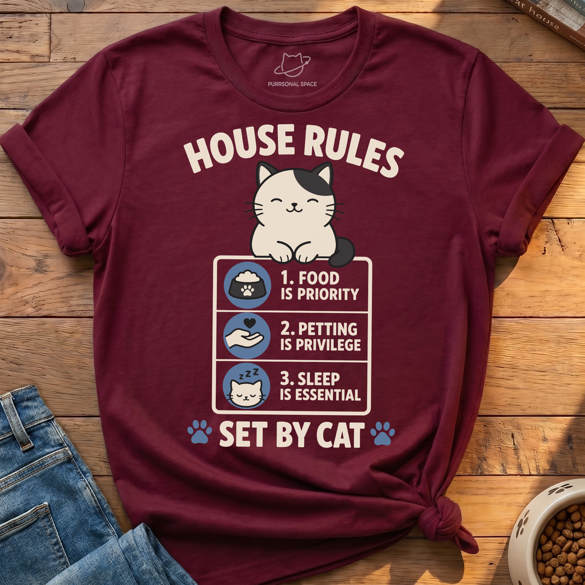 House Rules Set by Cat T-Shirt