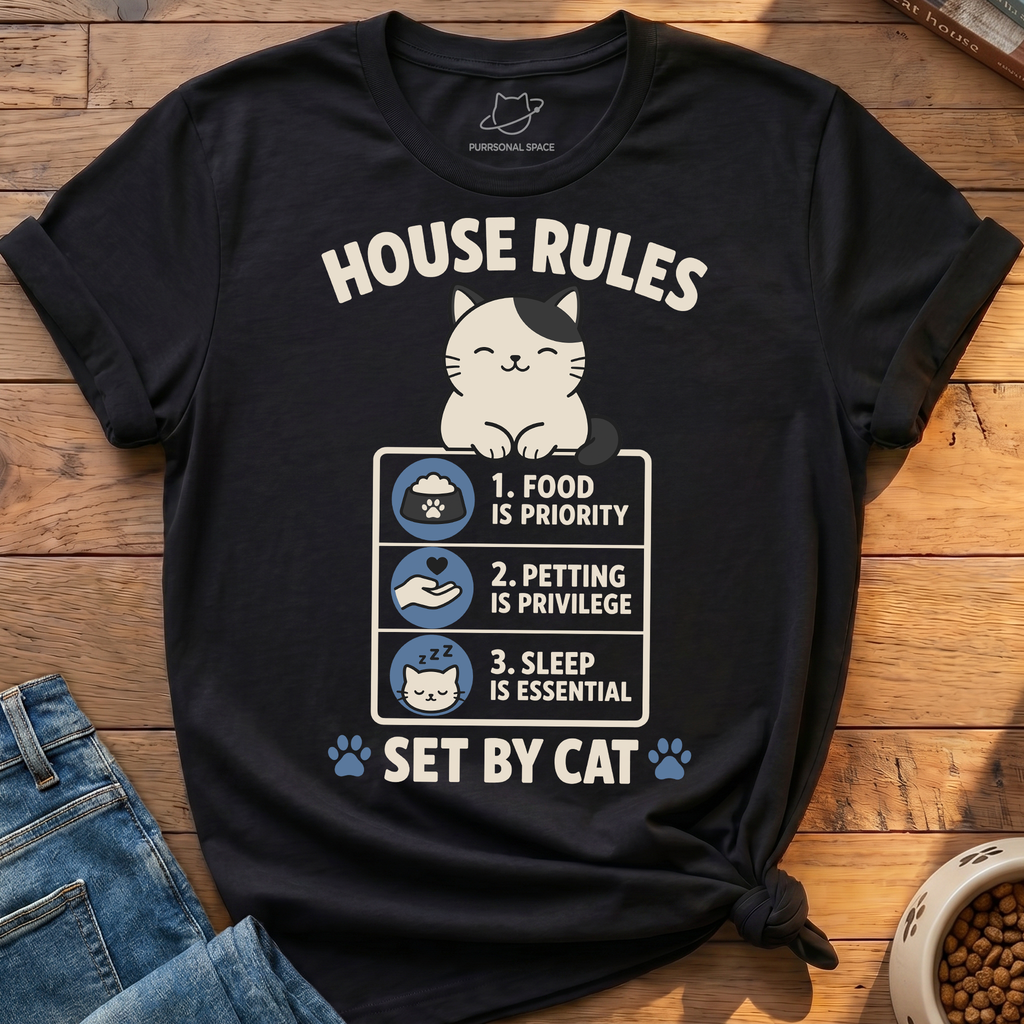 House Rules Set by Cat T-Shirt