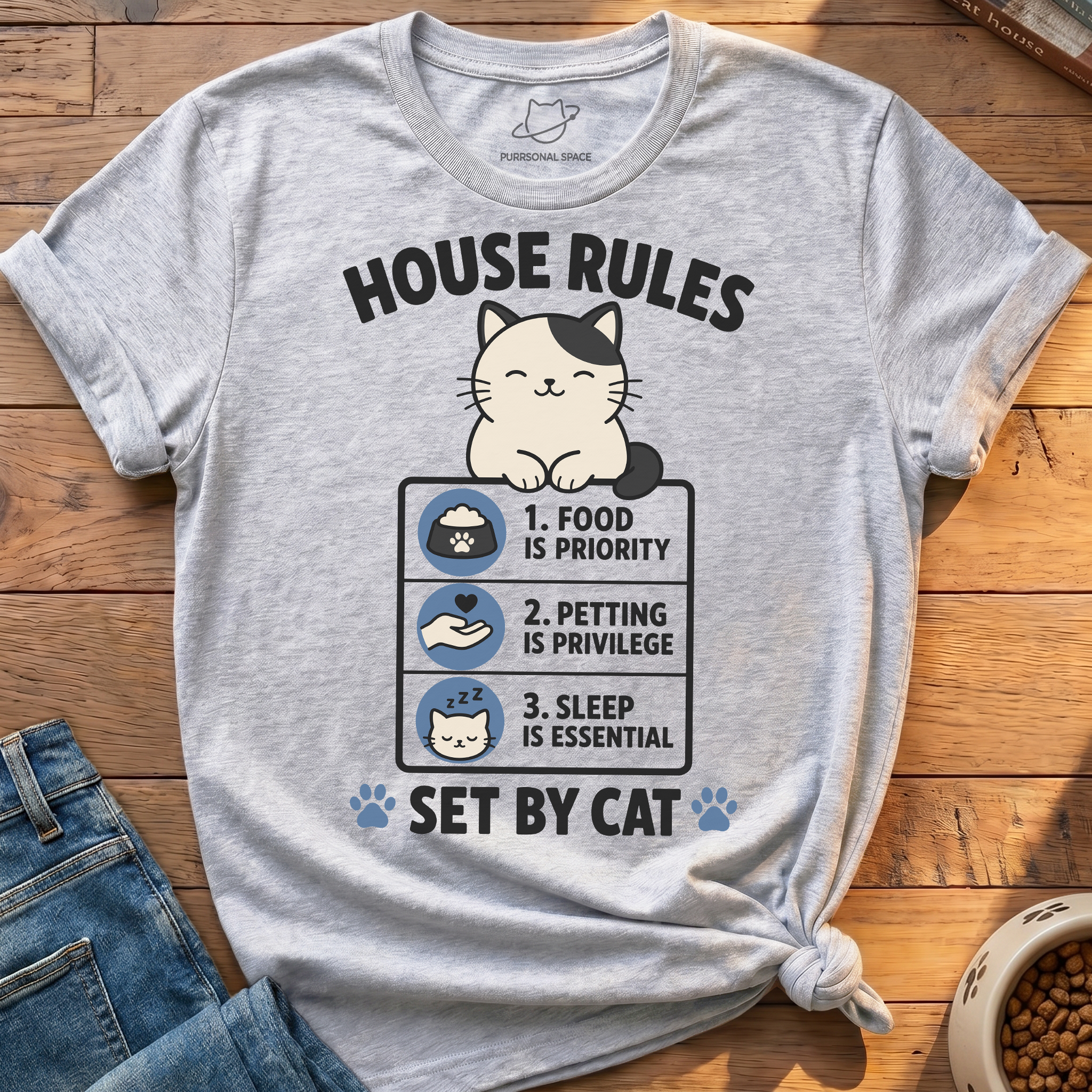 House Rules Set by Cat T-Shirt