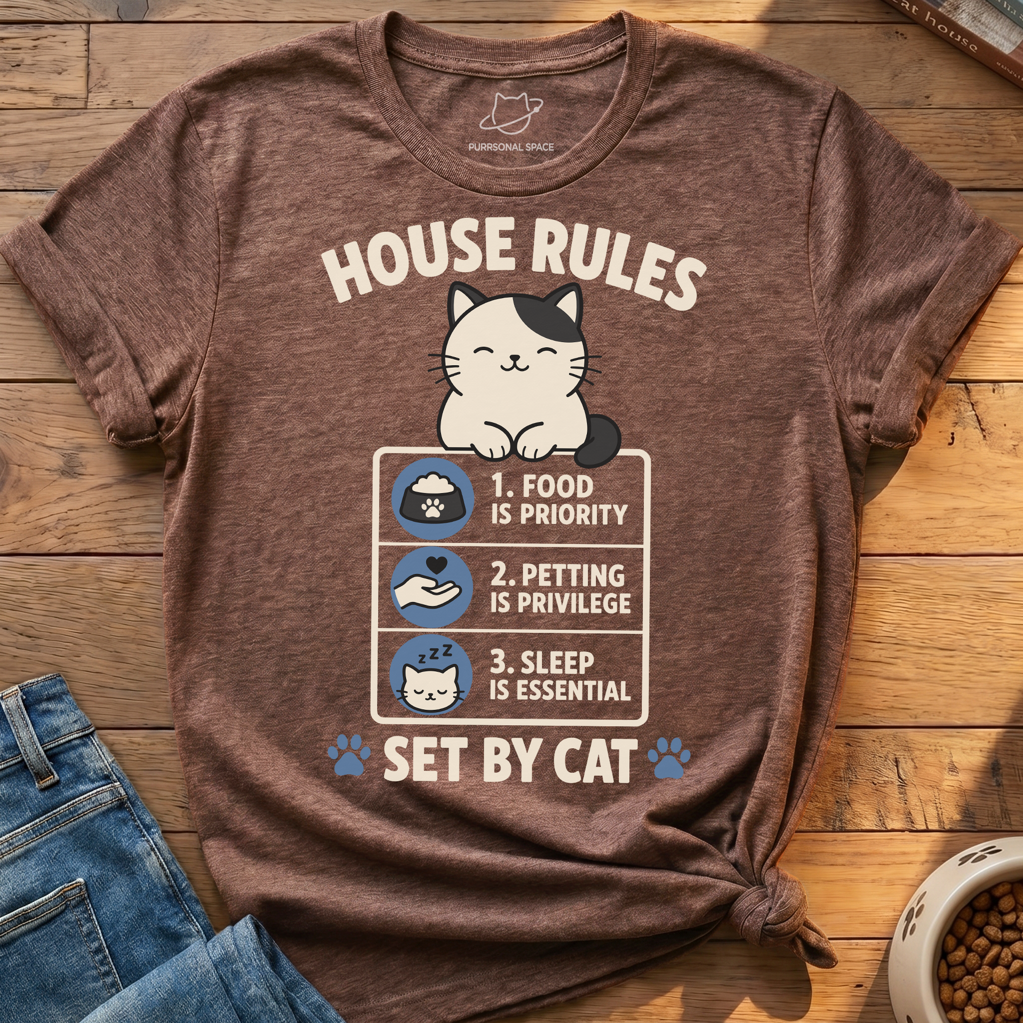 House Rules Set by Cat T-Shirt