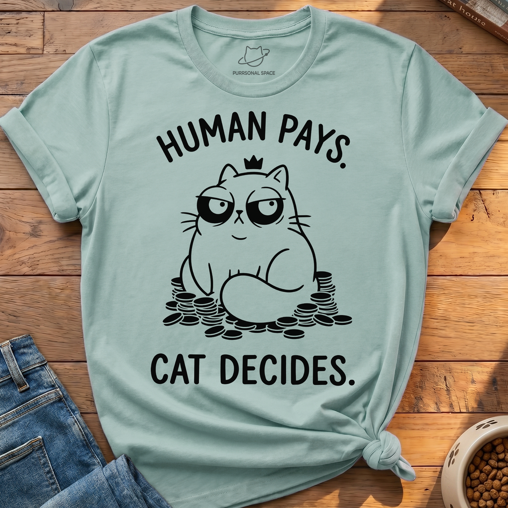 Human Pays Cat Decides T-Shirt
