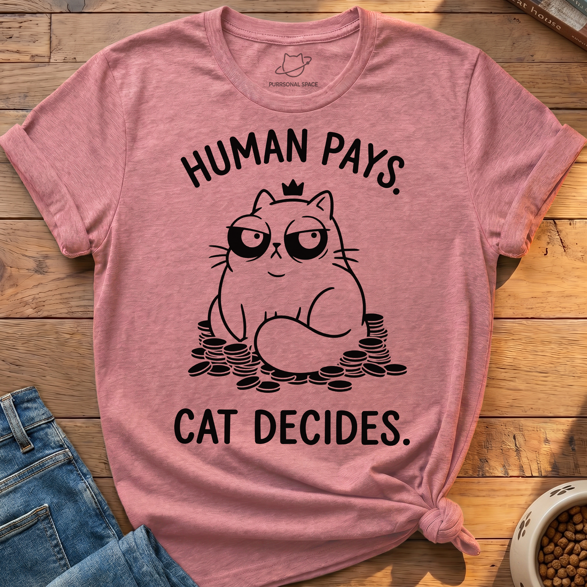 Human Pays Cat Decides T-Shirt