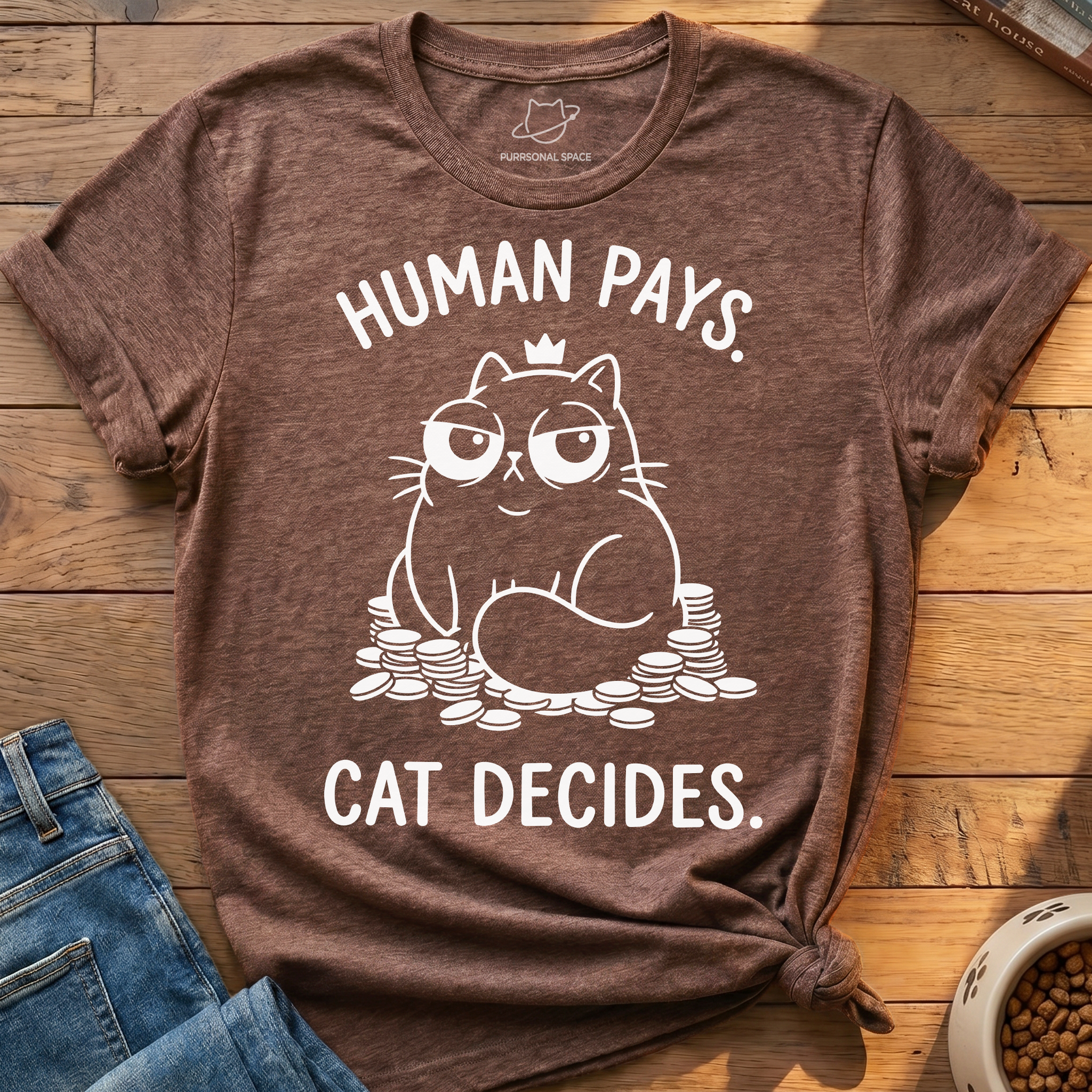 Human Pays Cat Decides T-Shirt