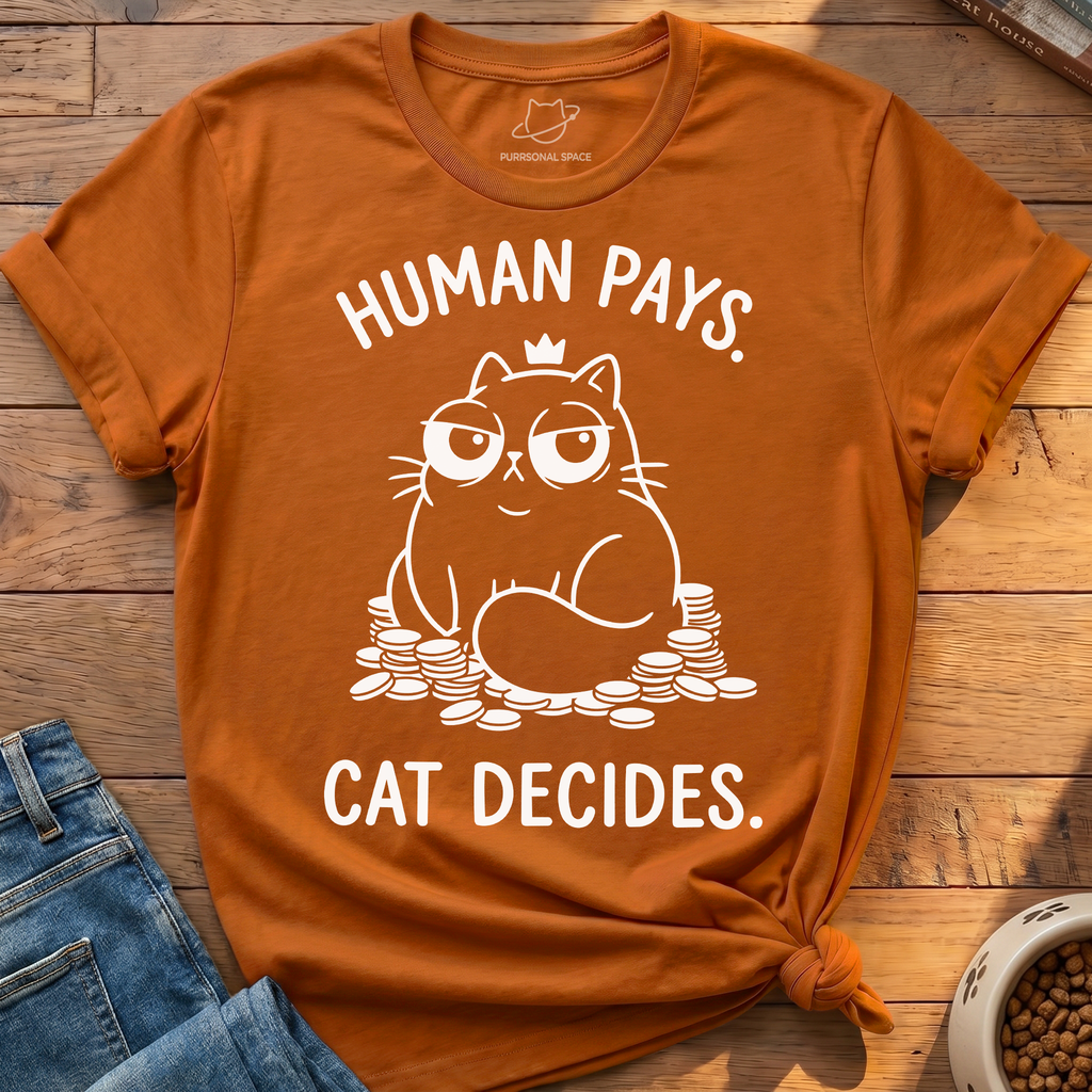 Human Pays Cat Decides T-Shirt