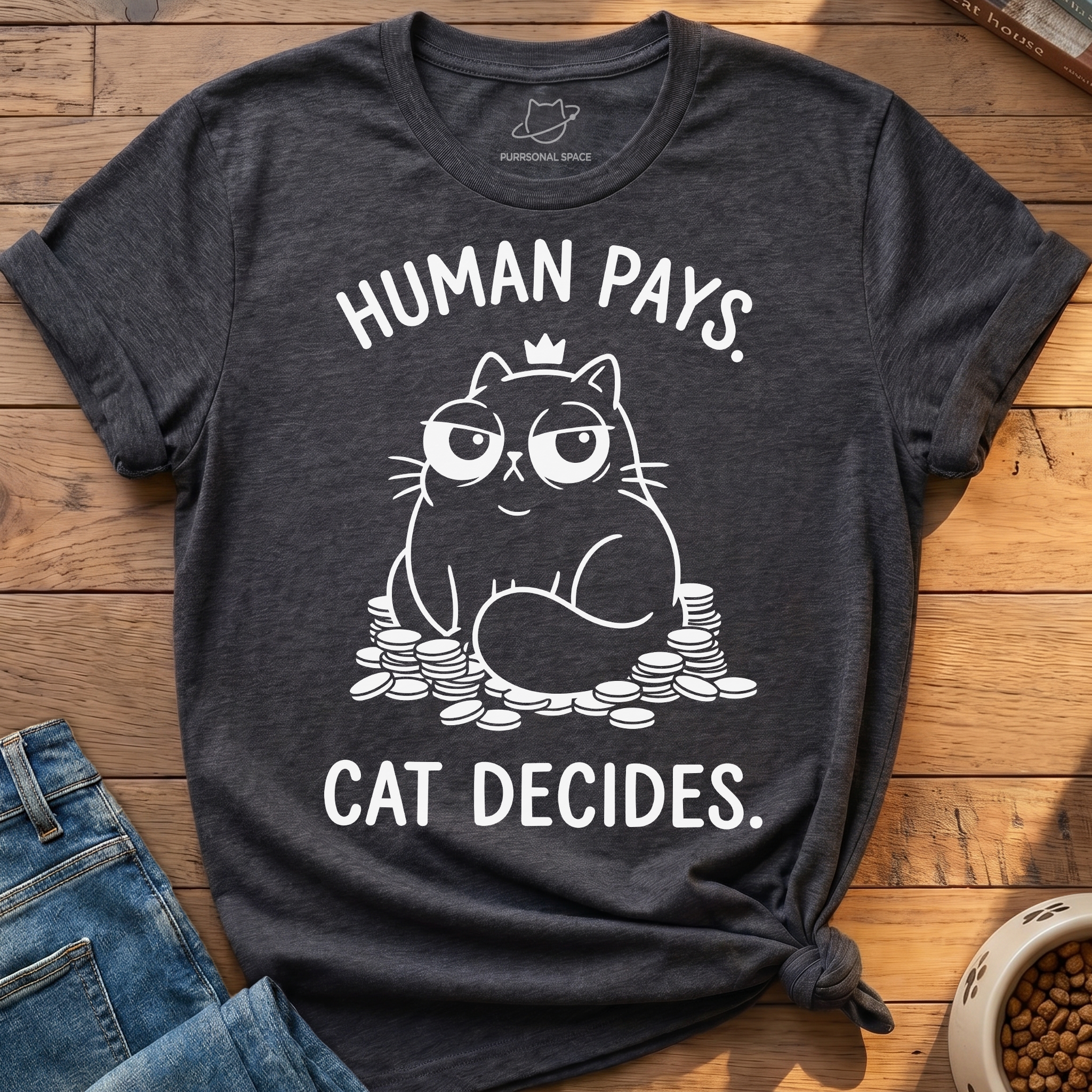 Human Pays Cat Decides T-Shirt