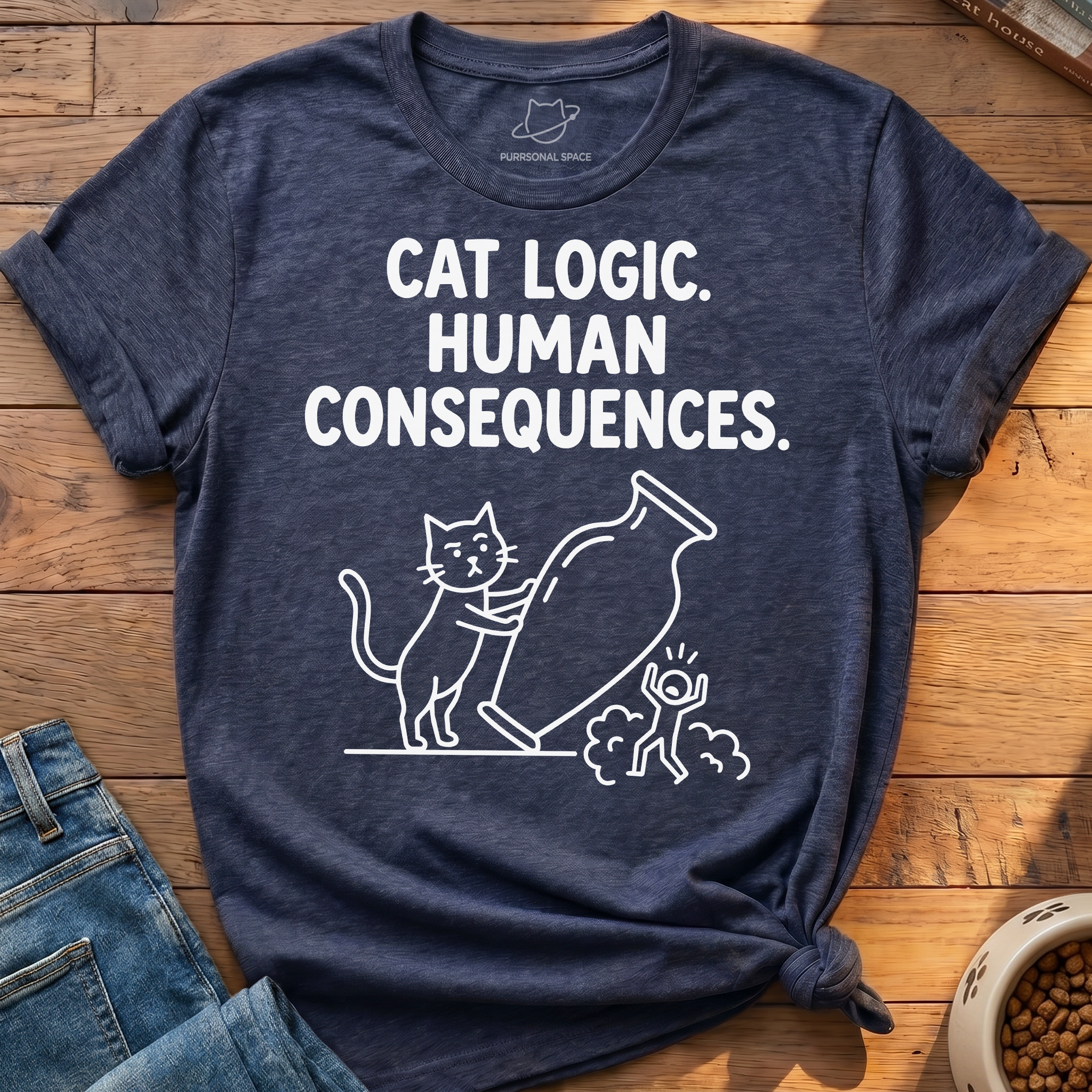 Cat Logic Human Consequences T-Shirt