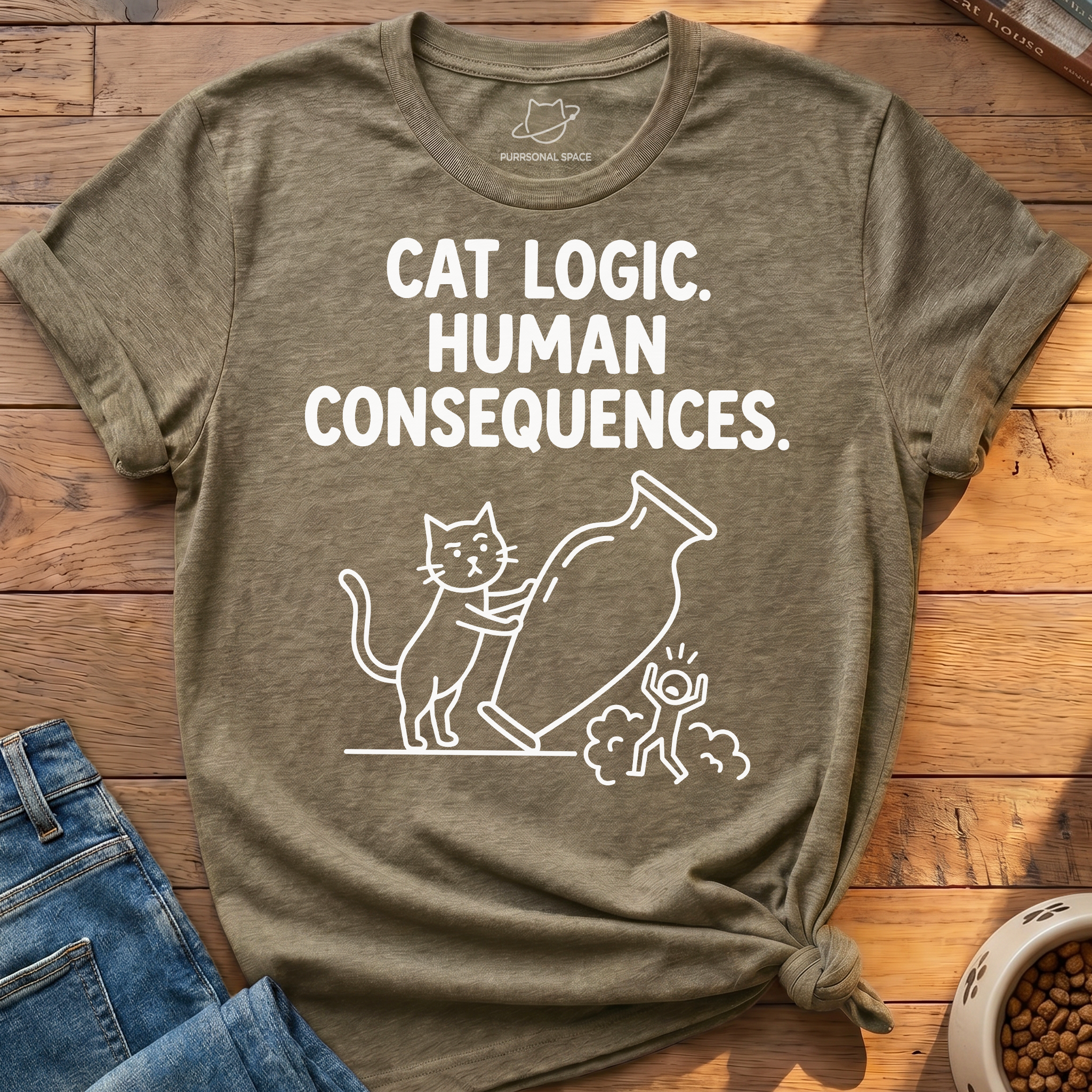 Cat Logic Human Consequences T-Shirt