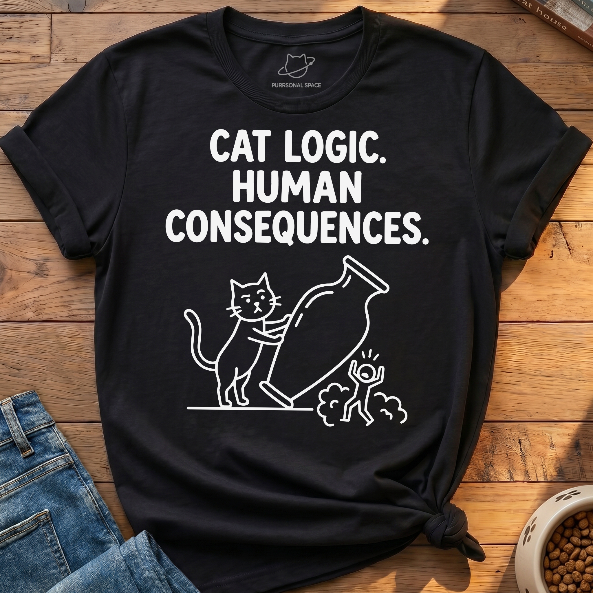 Cat Logic Human Consequences T-Shirt