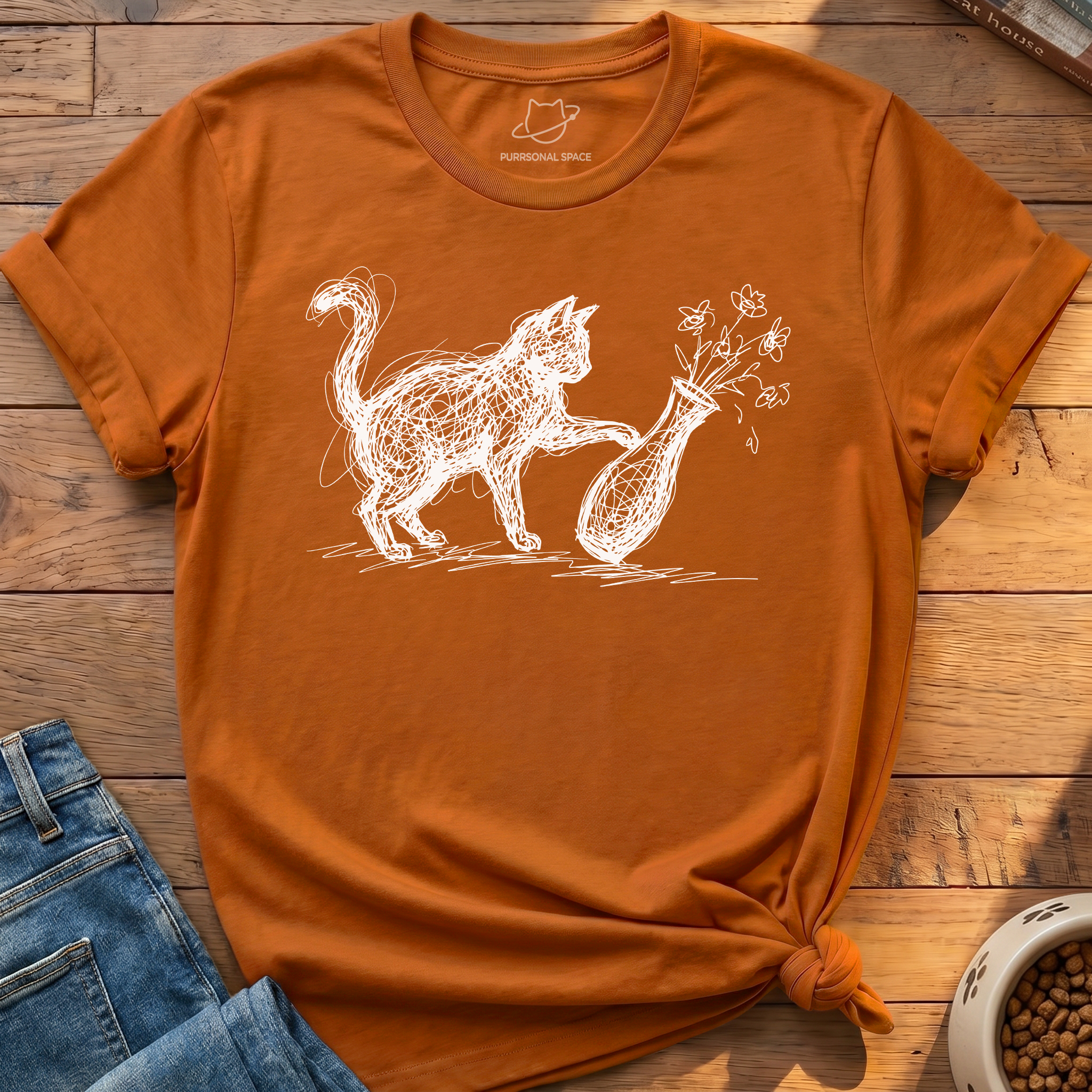 Cat Knocks Over Vase T-Shirt