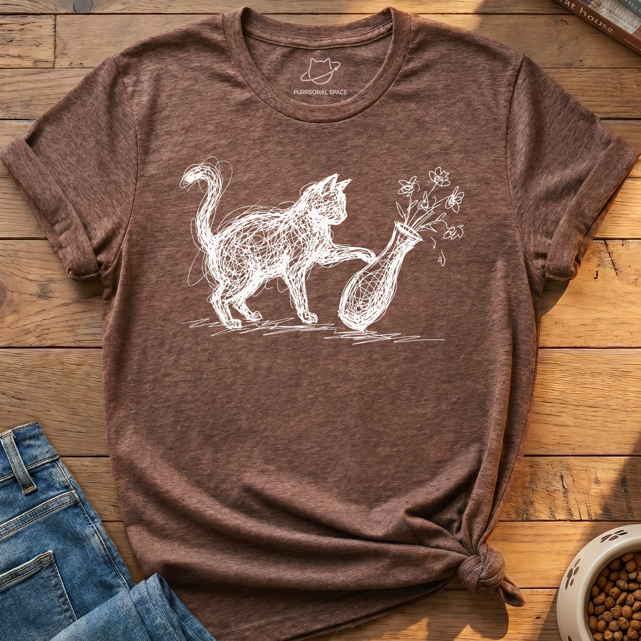 Cat Knocks Over Vase T-Shirt