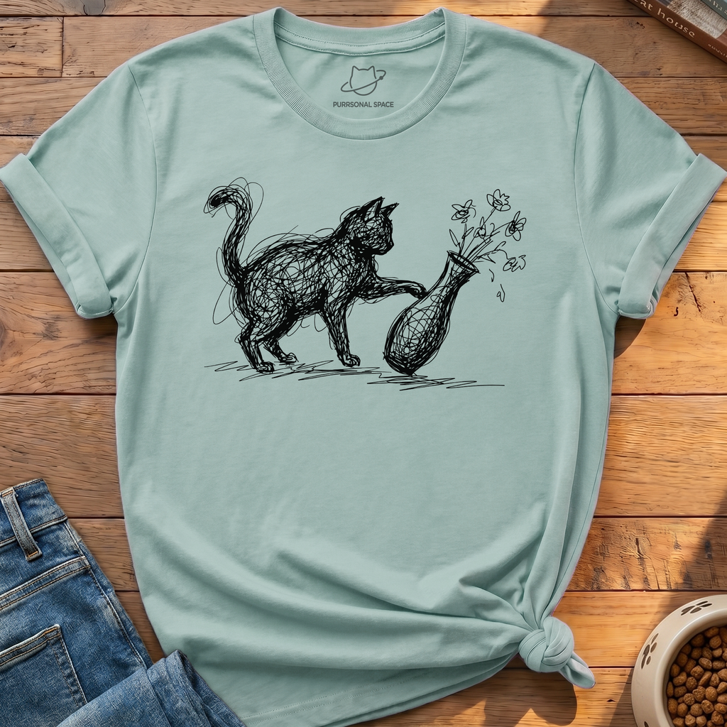 Cat Knocks Over Vase T-Shirt