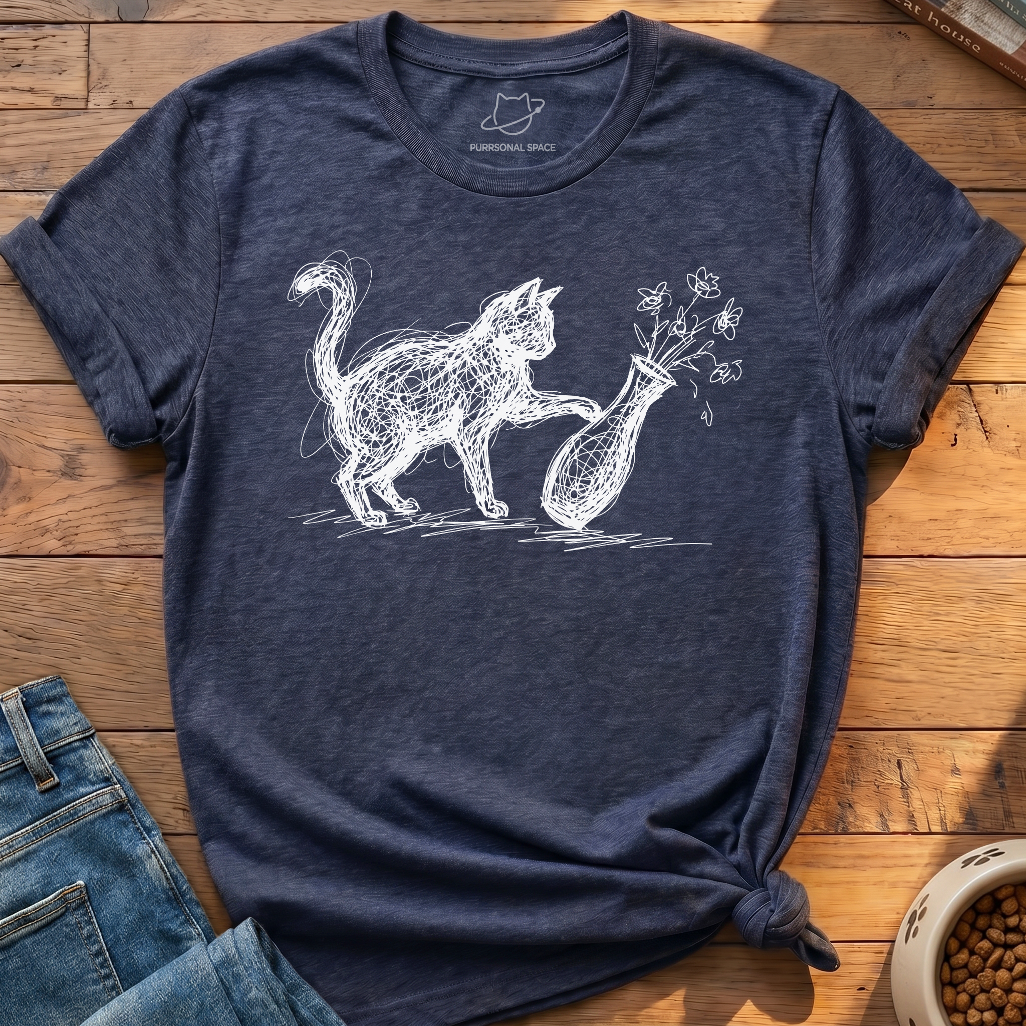 Cat Knocks Over Vase T-Shirt