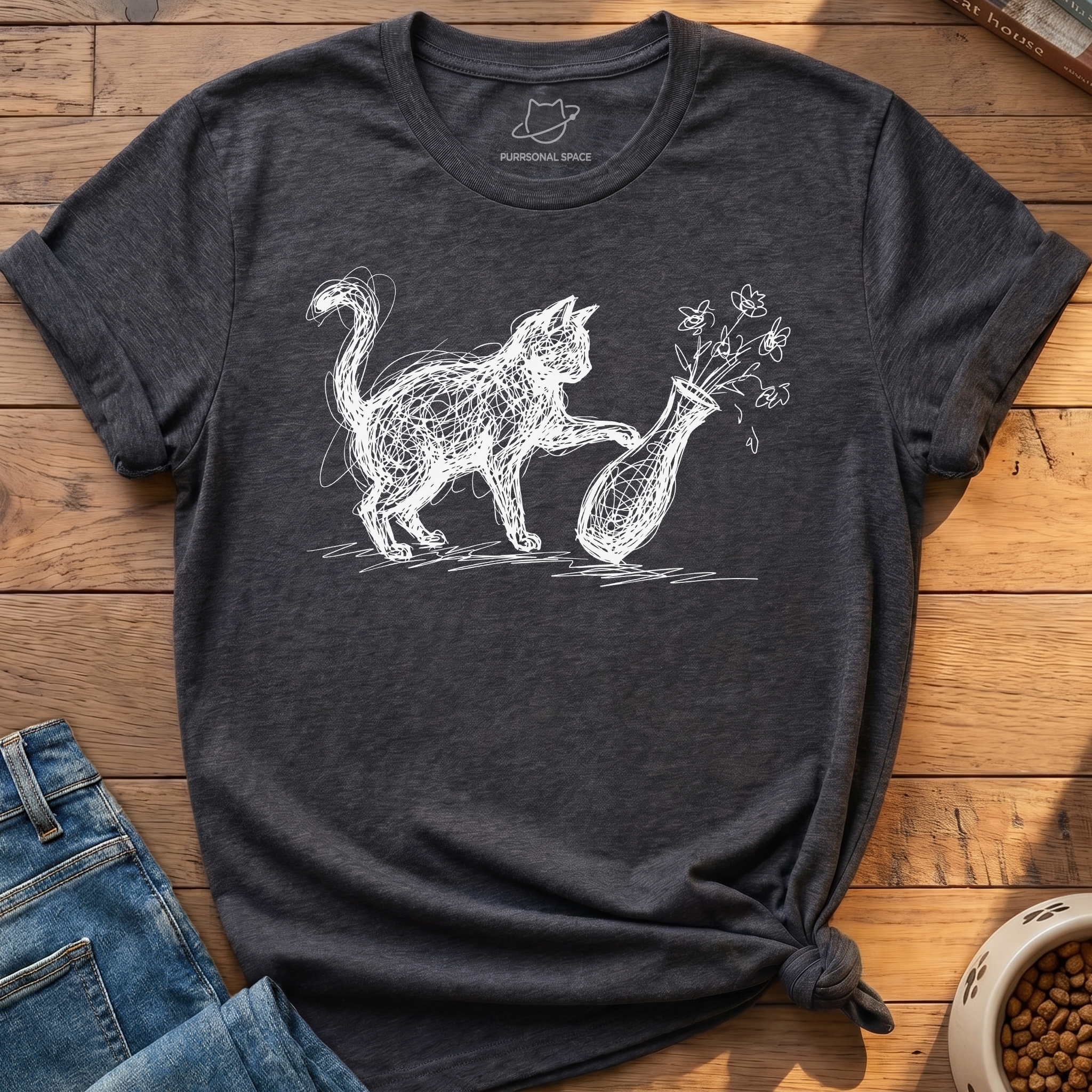 Cat Knocks Over Vase T-Shirt