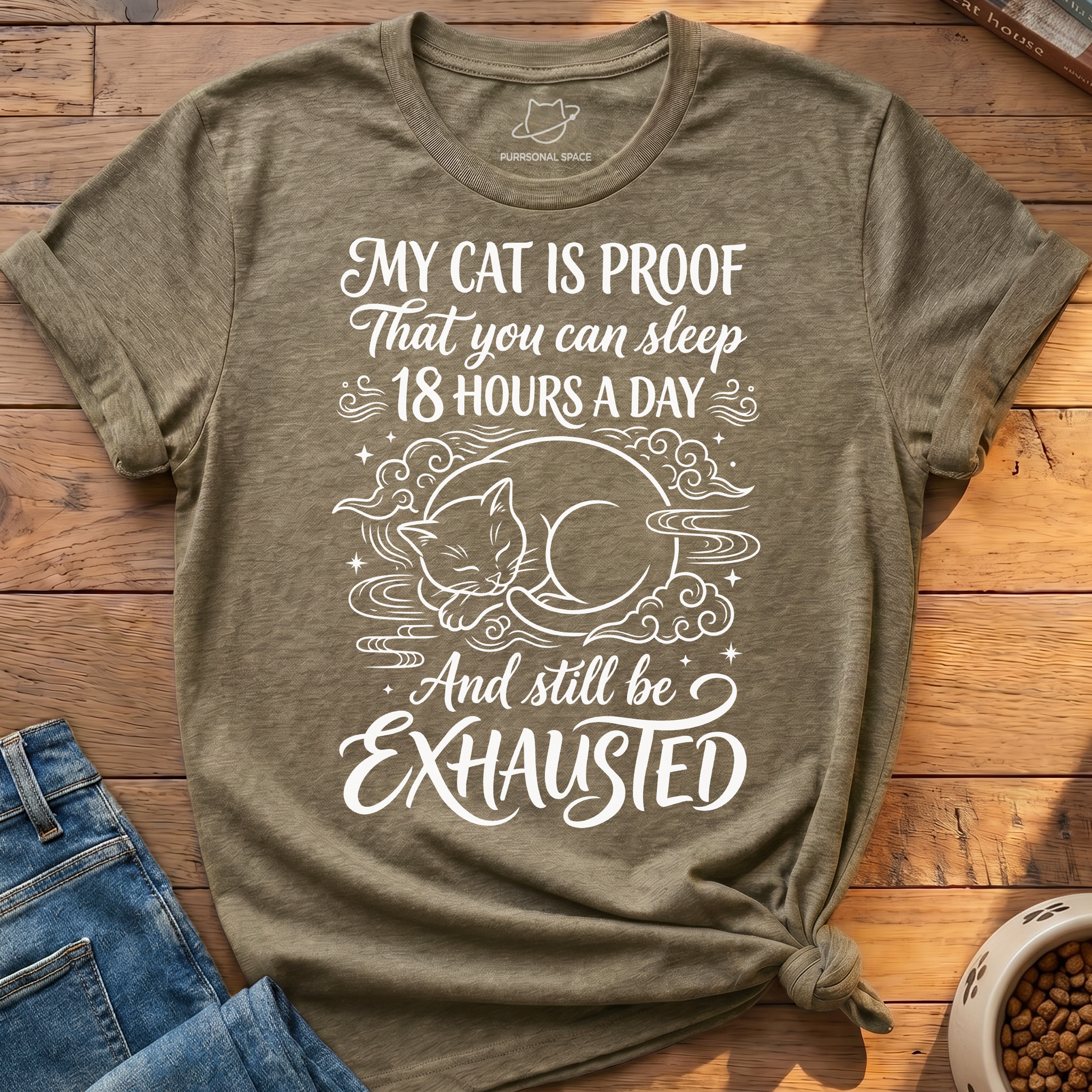 Cat Sleep Exhausted T-Shirt
