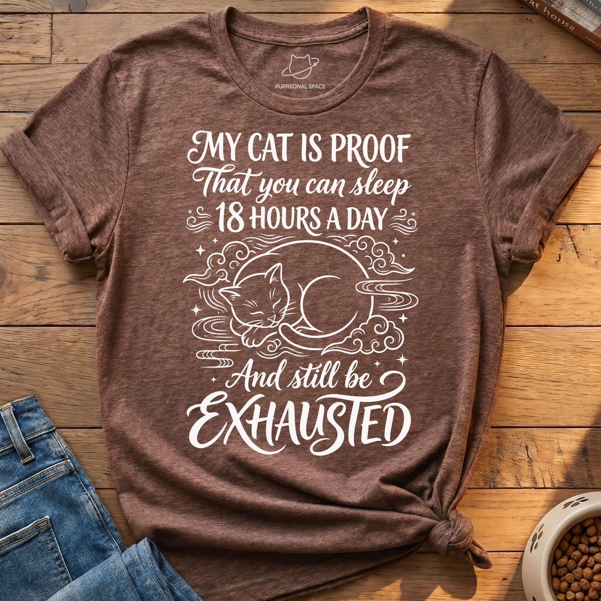 Cat Sleep Exhausted T-Shirt