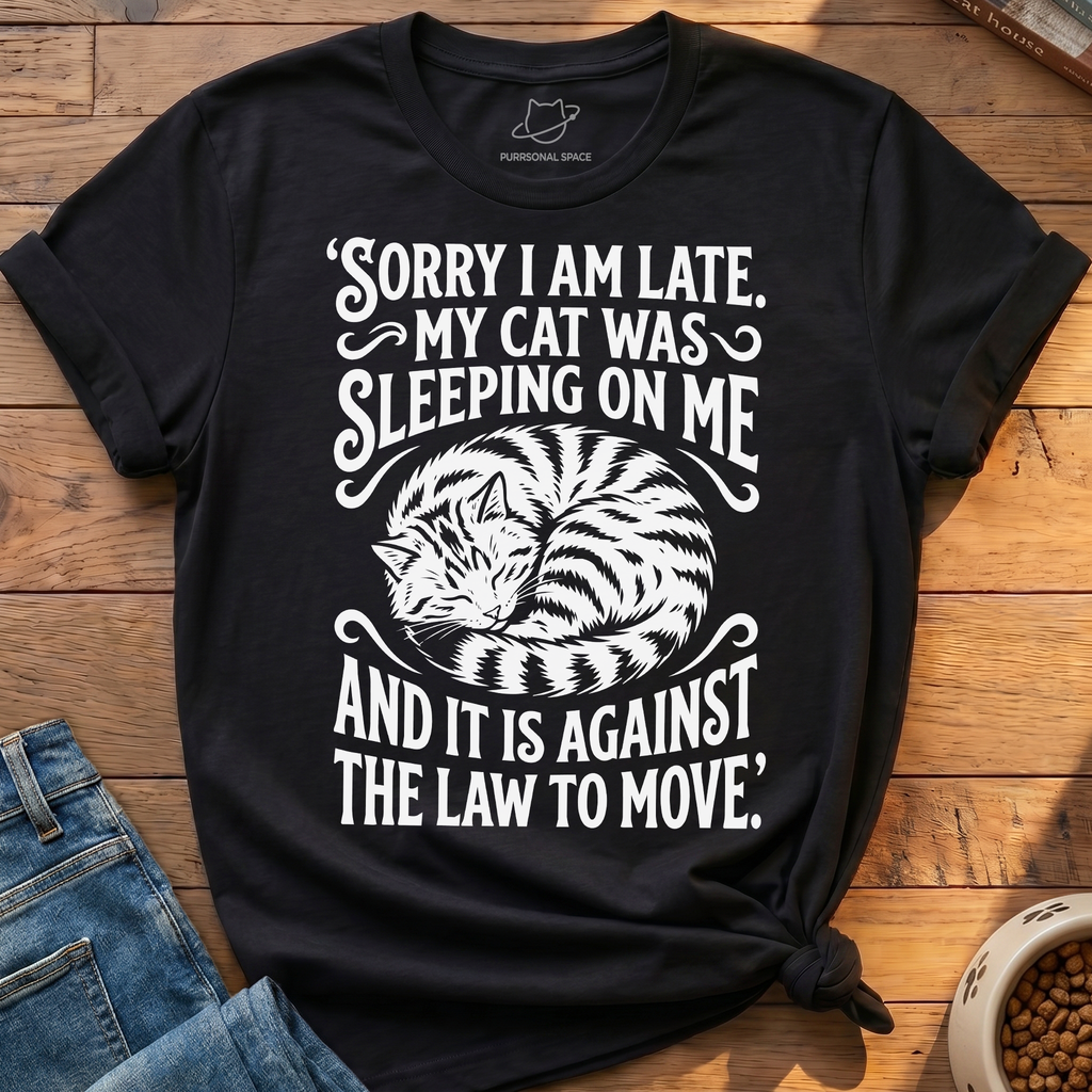 Cat Sleeping On Me T-Shirt