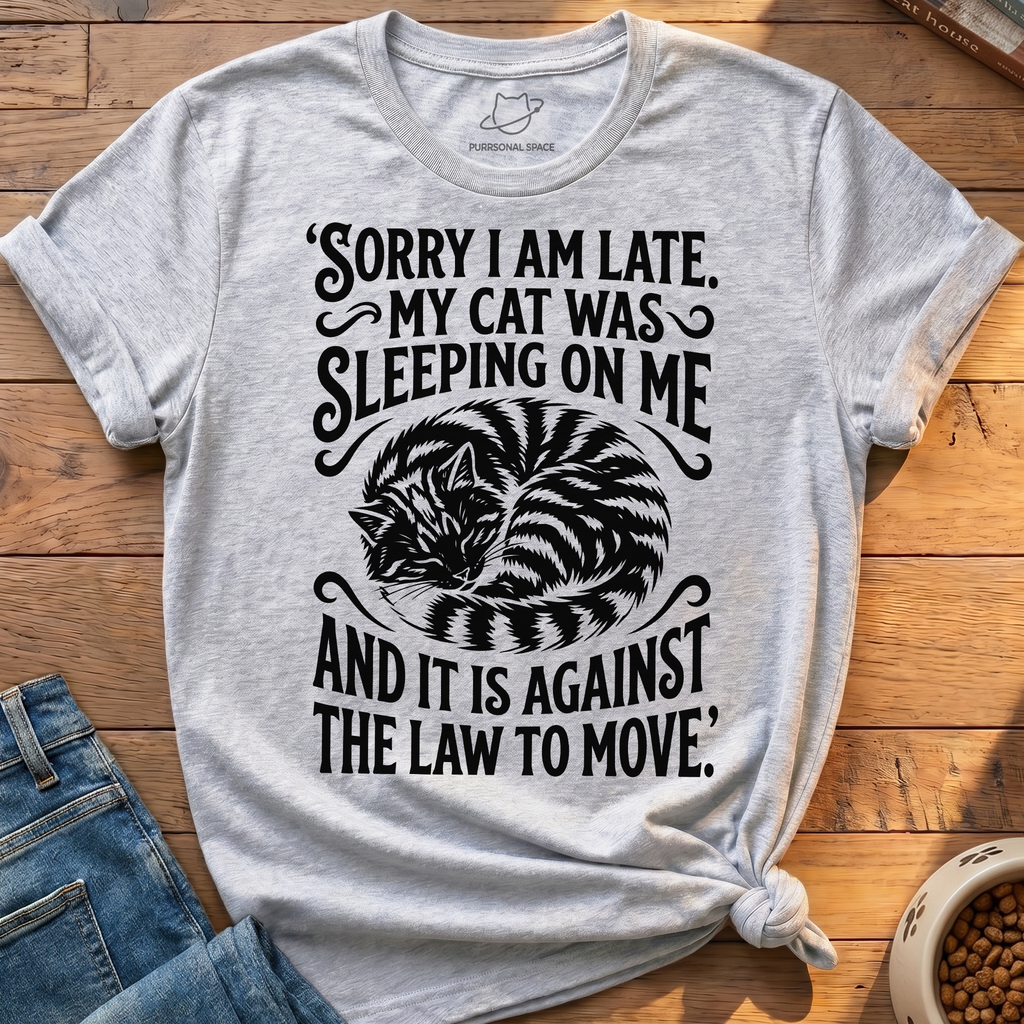 Cat Sleeping On Me T-Shirt