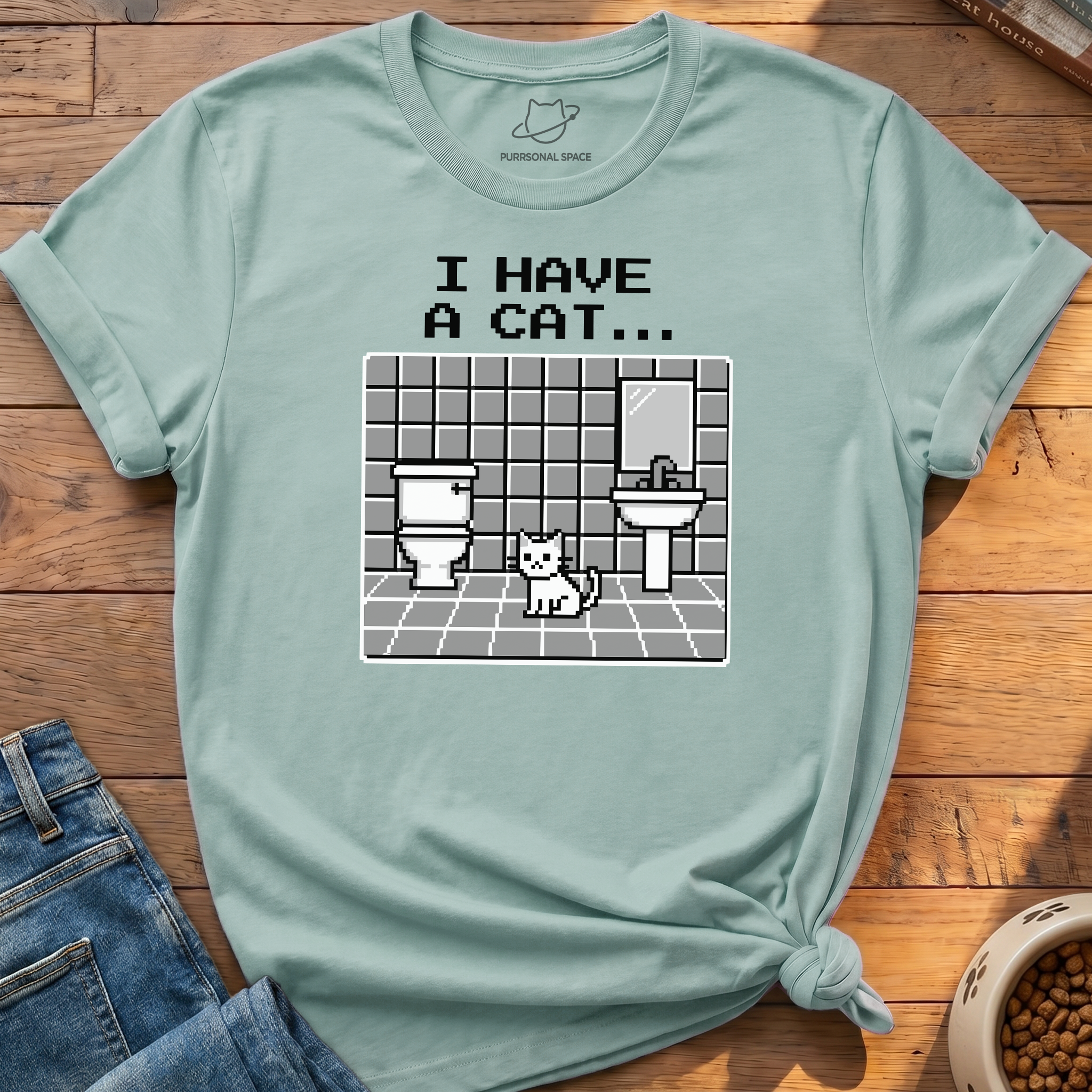 I Have A Cat Pixel T-Shirt