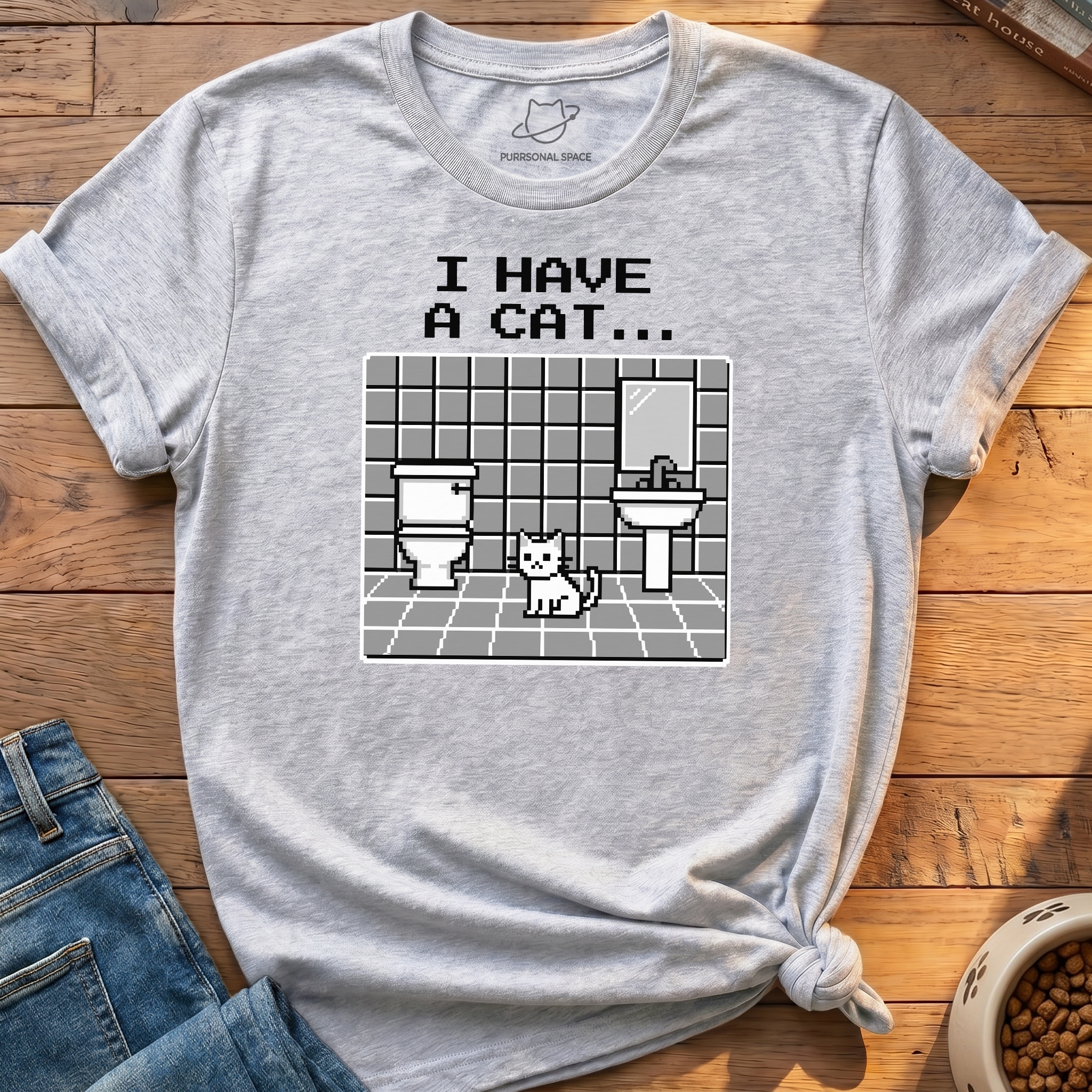 I Have A Cat Pixel T-Shirt