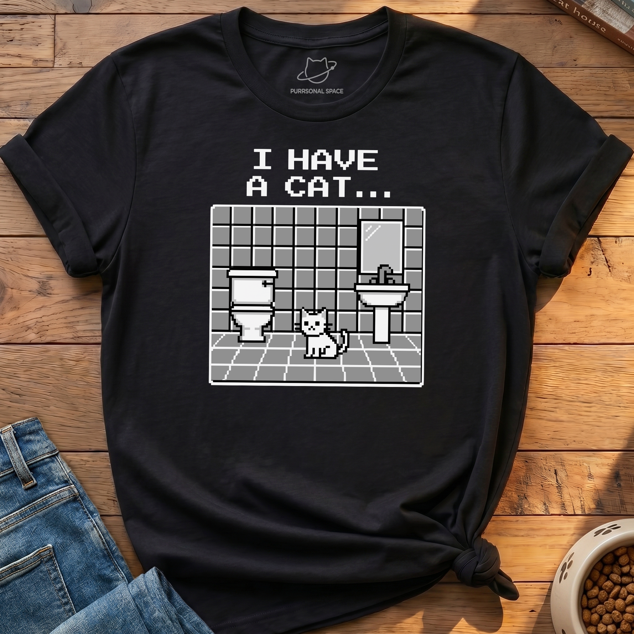 I Have A Cat Pixel T-Shirt
