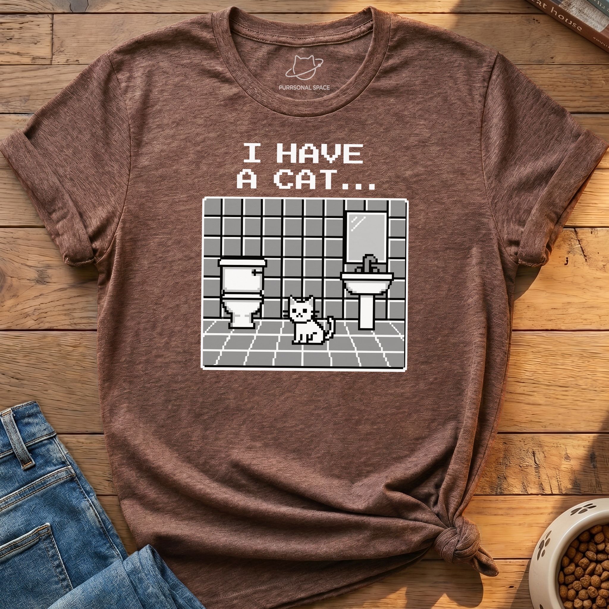 I Have A Cat Pixel T-Shirt