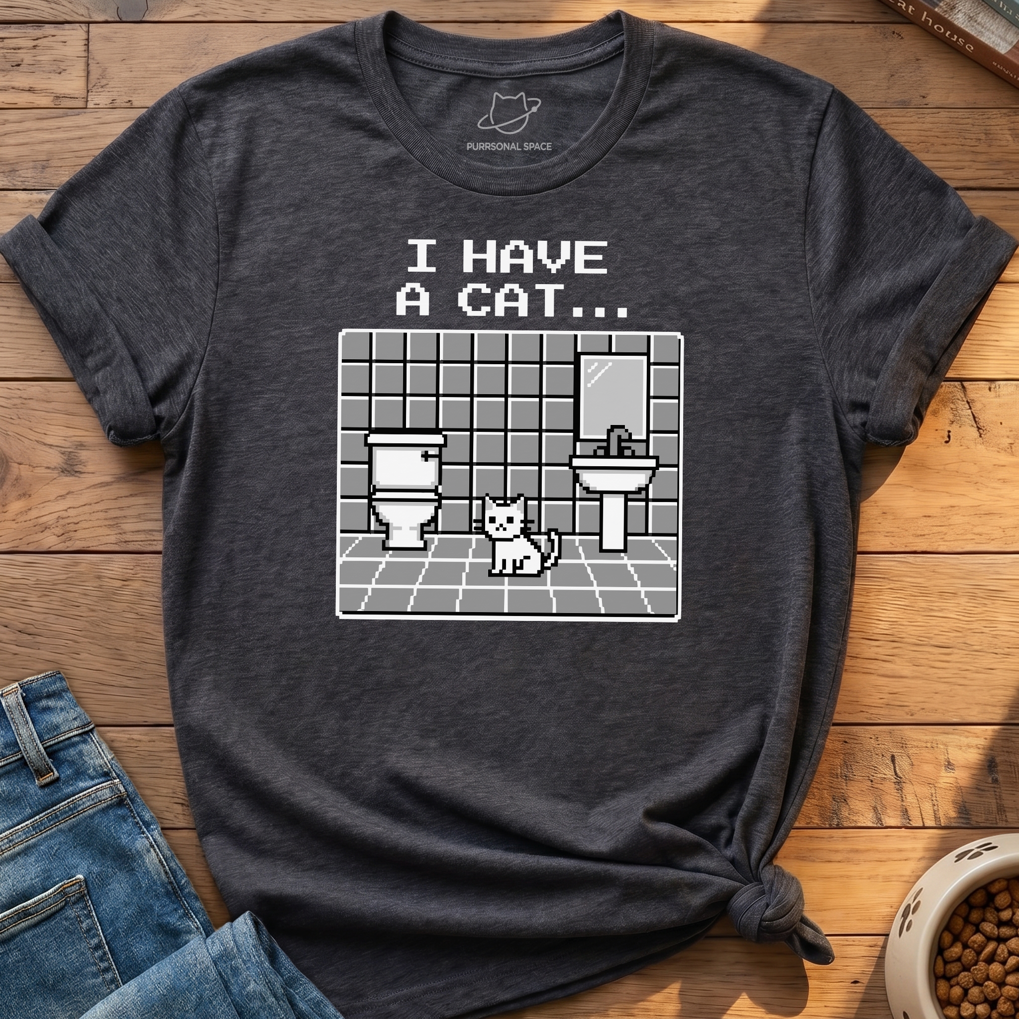 I Have A Cat Pixel T-Shirt
