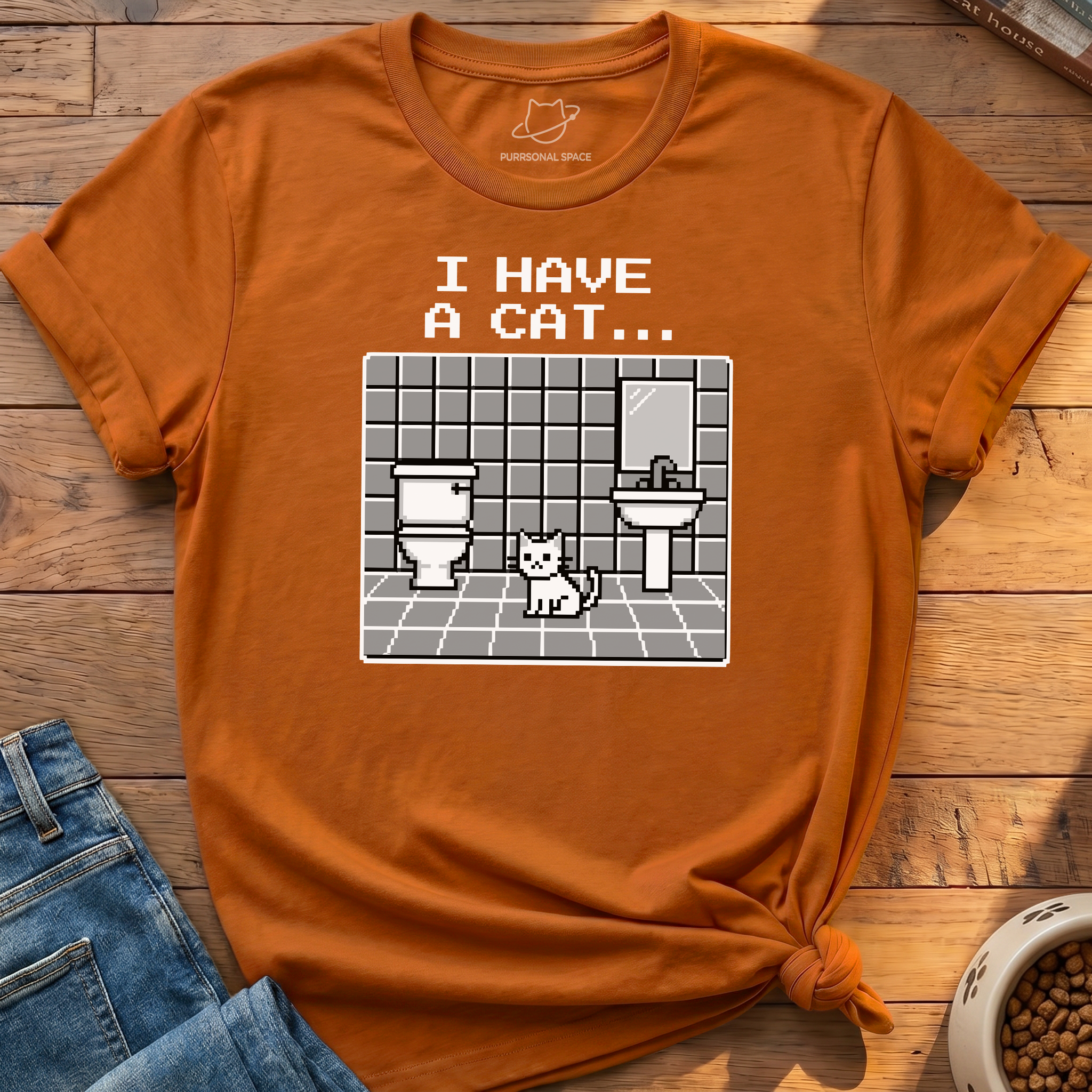 I Have A Cat Pixel T-Shirt