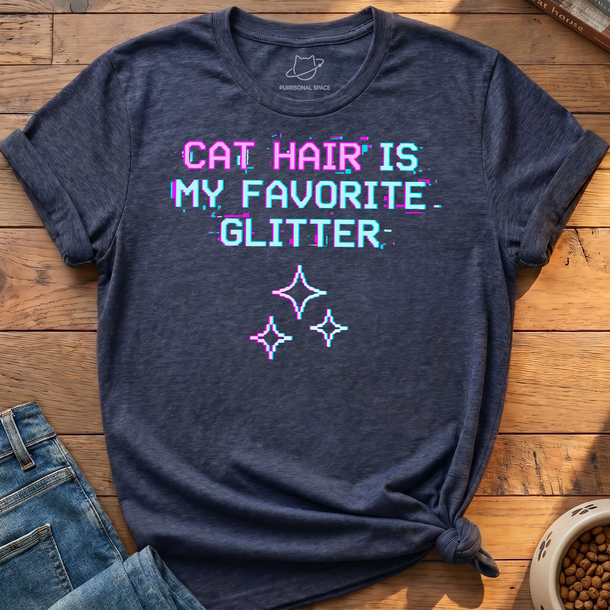 Cat Hair Glitter T-Shirt